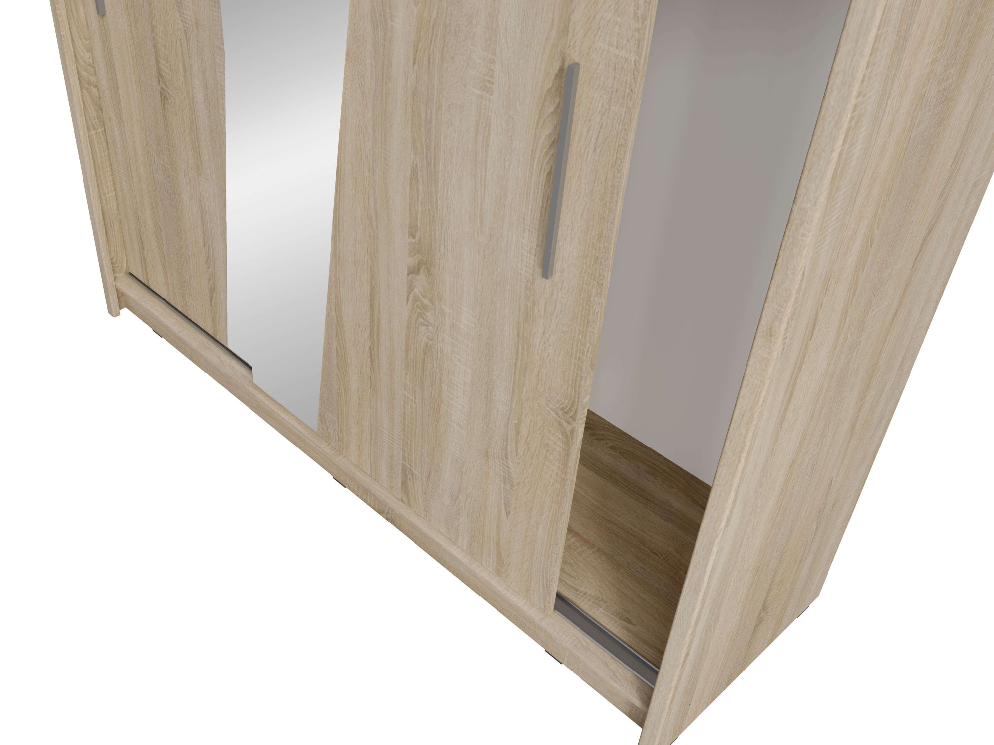 Home affaire Kleiderschrank »JULIETTA Schiebetürenschrank mit 10 Fächer, Kleiderstange und Spiegel« Garderobe mit 2 Schwebetüren und Spiegel, Maße B/T/H: 205/63/215 cm