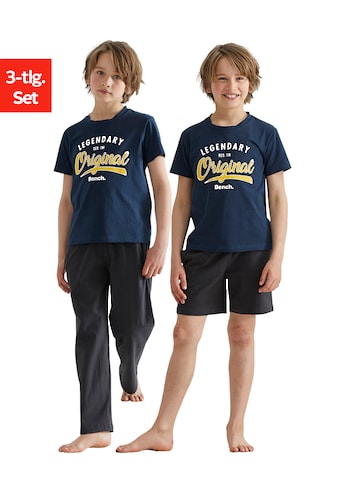 Bench. Pyjama, (Set, 2 tlg., 1 Stück), Sommer T-Shirt mit Shorts und langer Hose kaufen