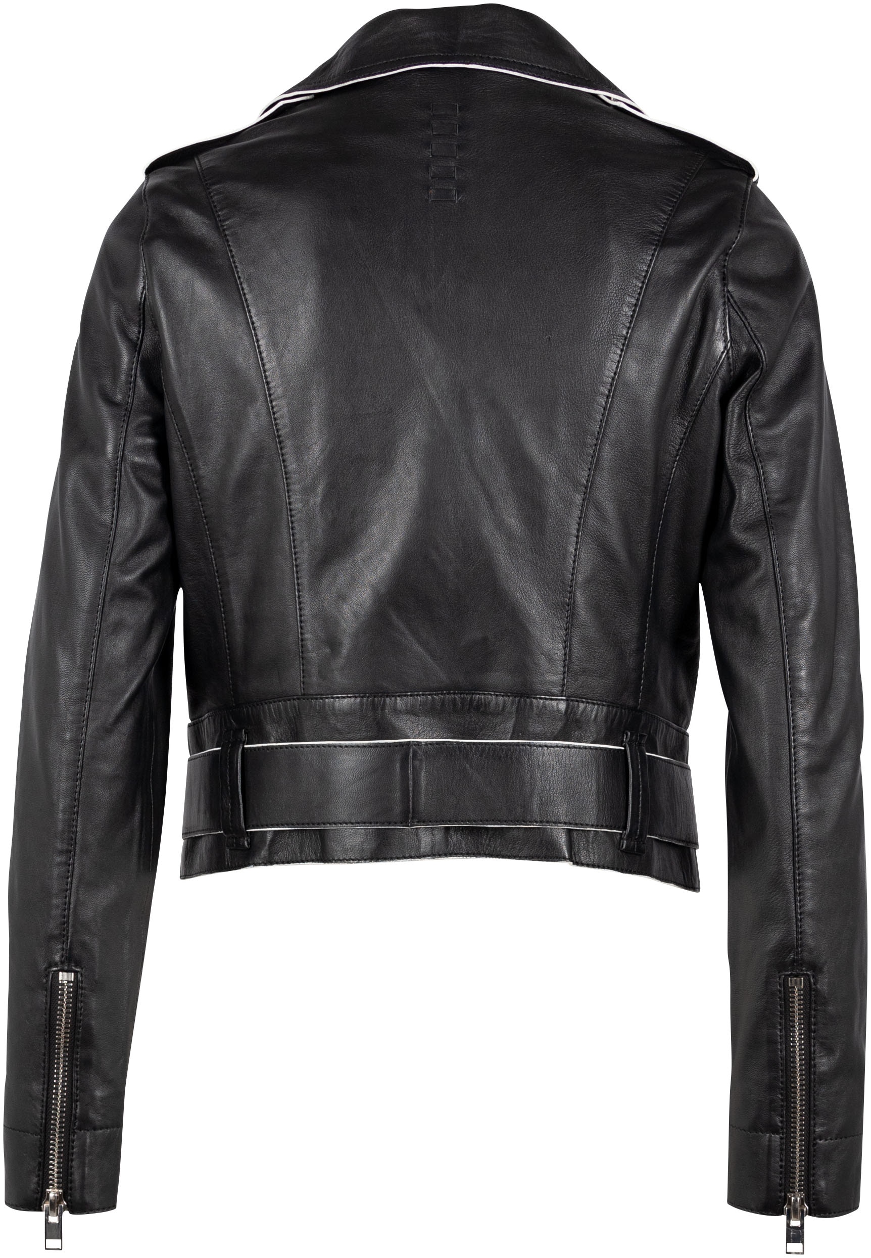 Mauritius Lederjacke »G2WCelin SF«, mit asymetrischem Reißverschluss, Gürtel, Zipper-Details
