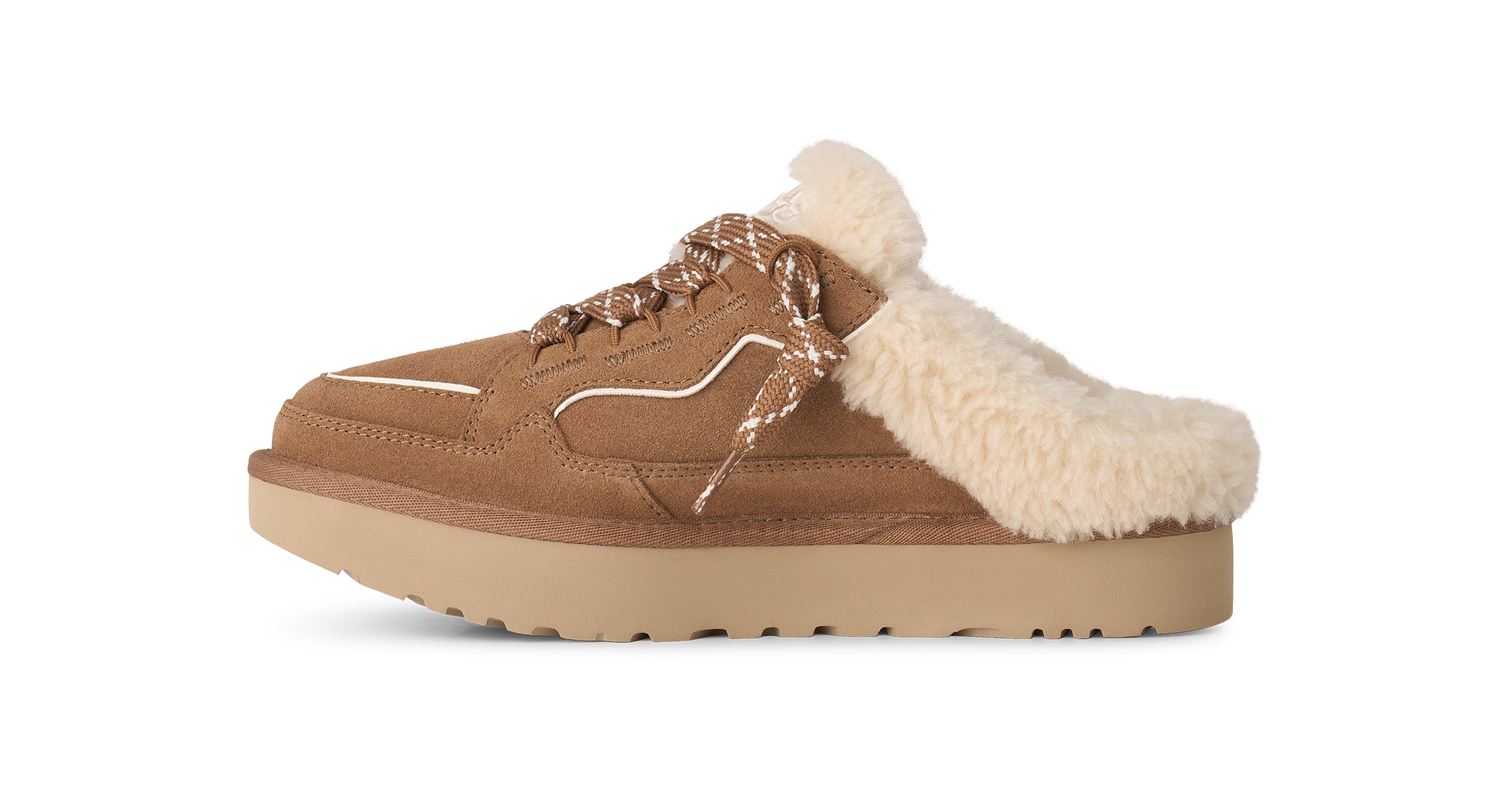UGG Slipper »W LOWMEL MULE«  Plateau Clog, Mule, Schnürer mit Warmfutter-Kragen