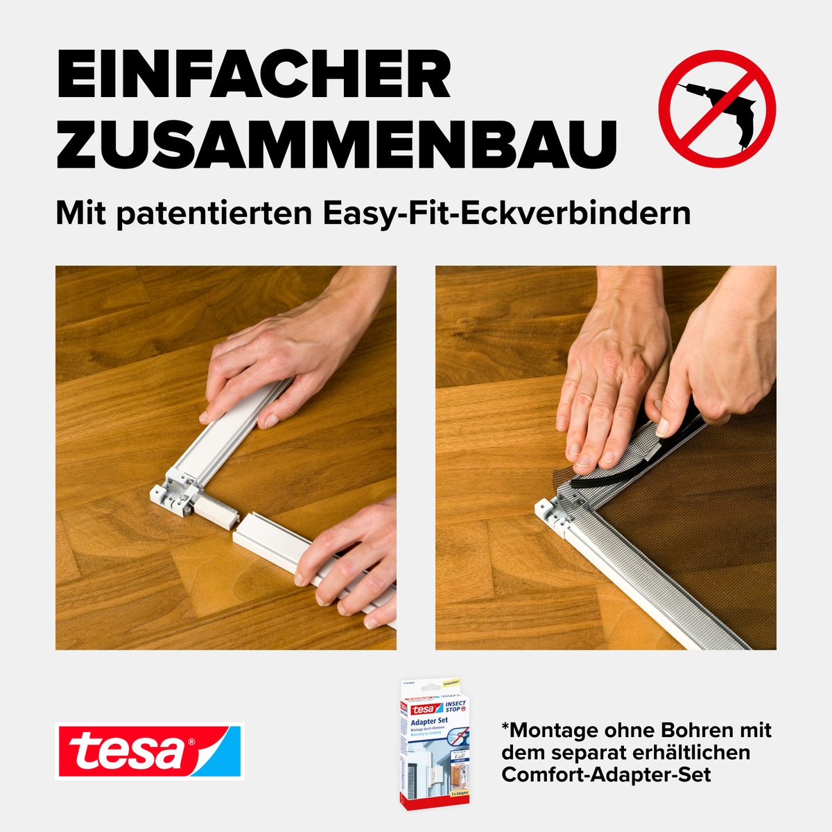 tesa Insektenschutz-Fensterrahmen »Insect Stop ALU Comfort Fliegengitter für Fenster - 1.4 m : 1.5 m«, Insektenschutz für Fenster - Aluminiumrahmen