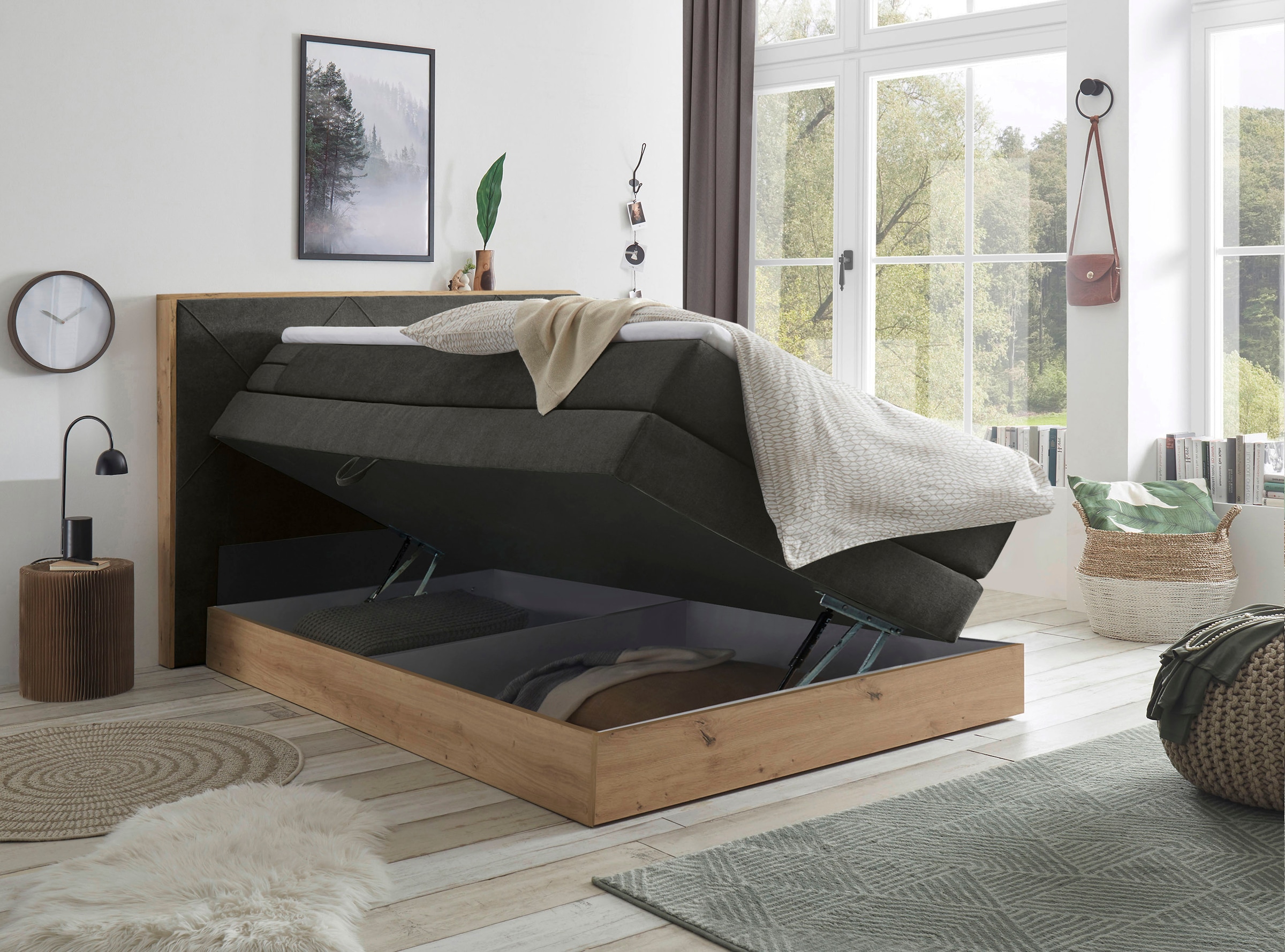 ED EXCITING DESIGN Boxspringbett »Bellevue«, inkl. Bettkasten, wahlweise mit Matratze und Topper