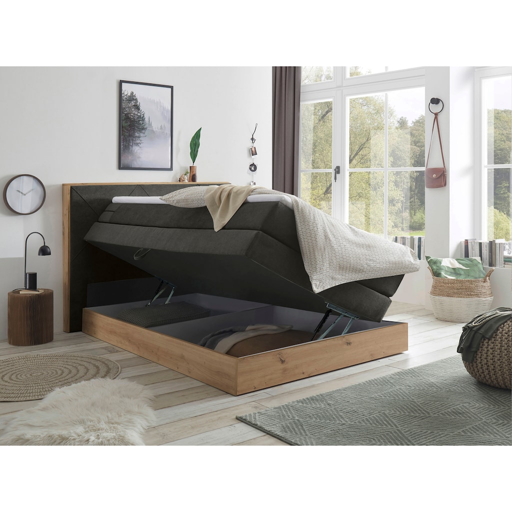 ED EXCITING DESIGN Boxspringbett »Bellevue«, inkl. Bettkasten, wahlweise mit Matratze und Topper