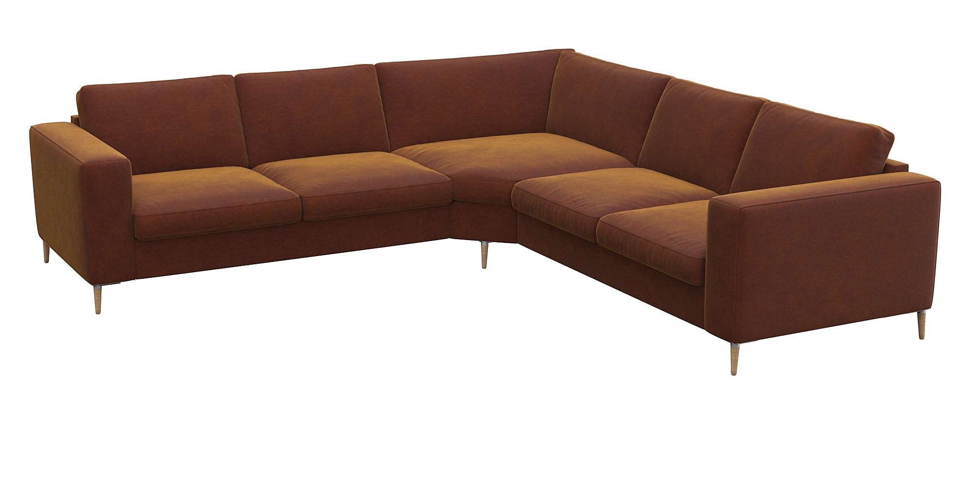 FLEXLUX Ecksofa »Fiore, gleichschenklig, super Sitzkomfort durch Kaltschaum im Sitz«, breite Armlehnen, Füße Alu+ Eiche, L-Form