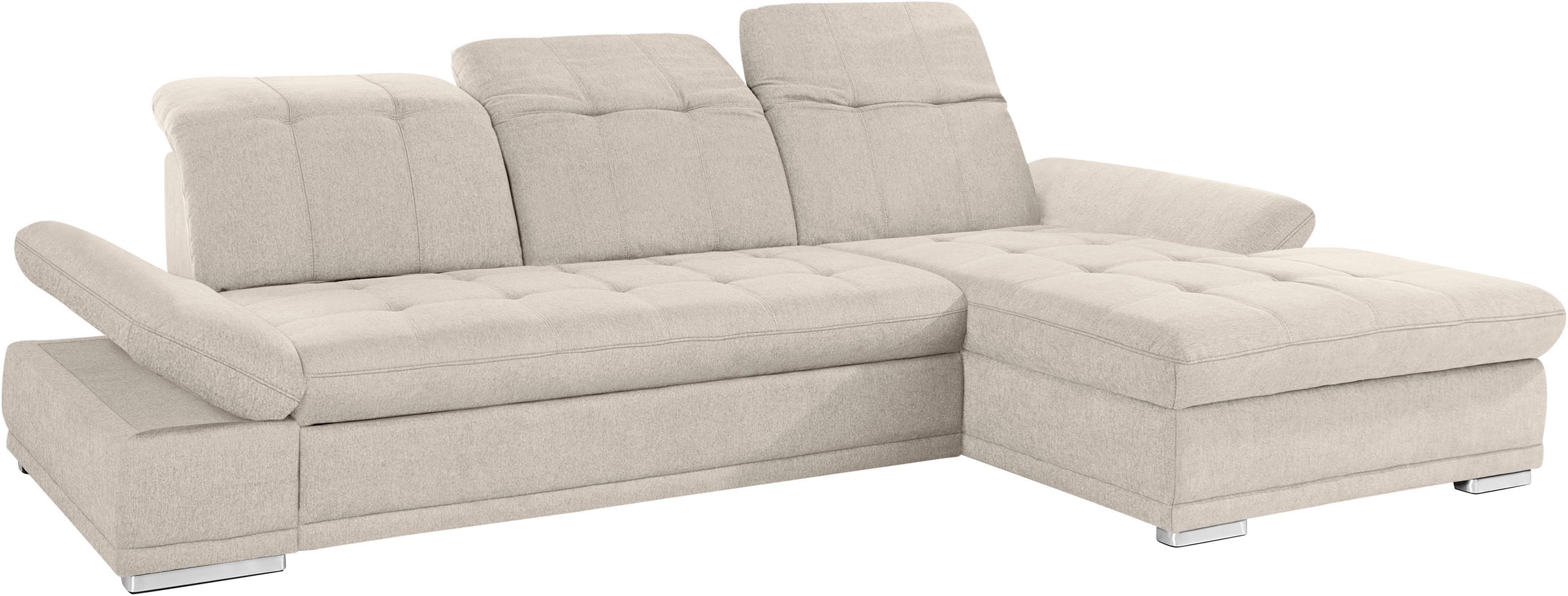 COTTA Ecksofa »Holiday L-Form mit Sitztiefen-, Armteil- und Kopfteilverstellung«, wahlweise mit Bettfunktion & Bettkasten