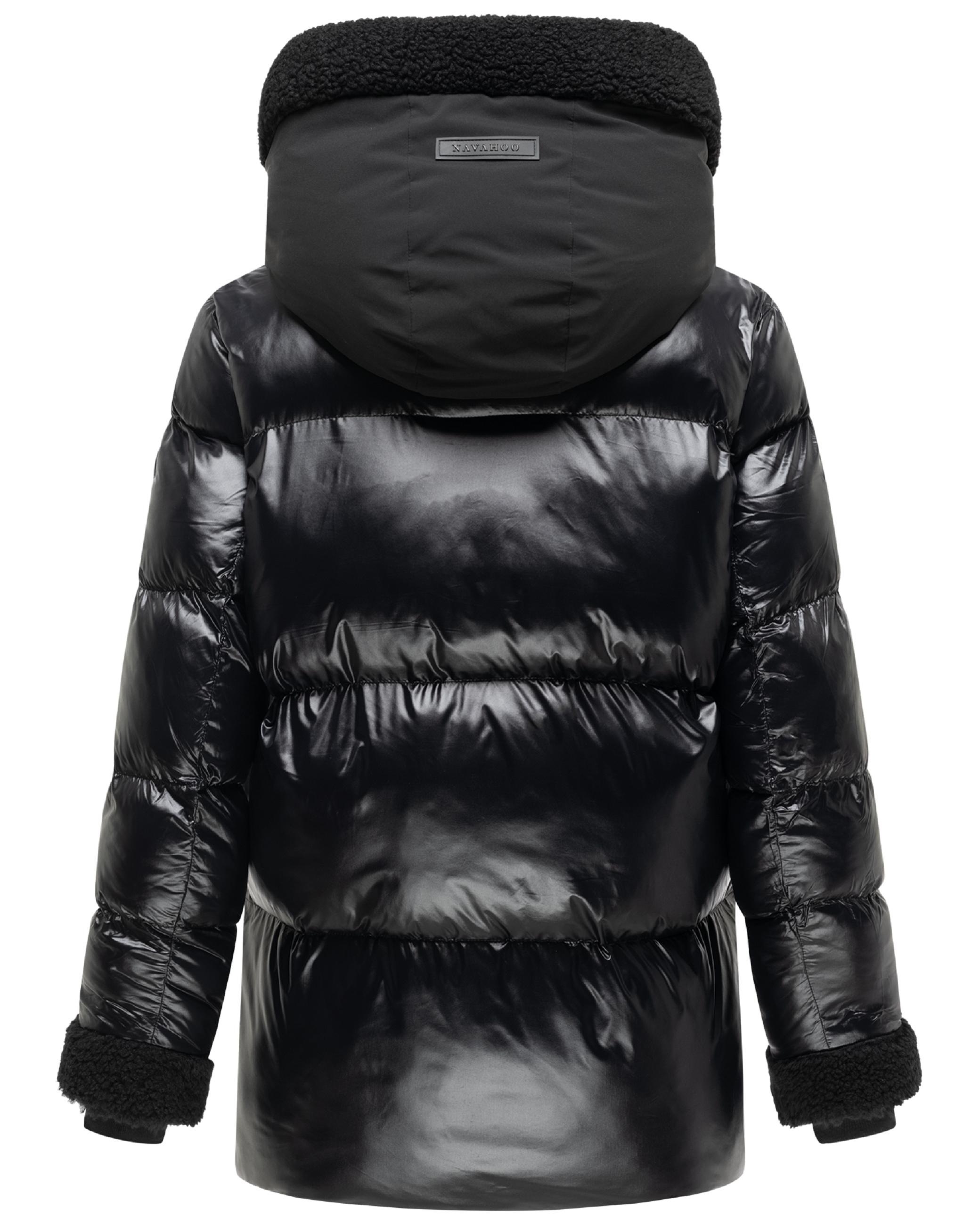 Navahoo Winterjacke »Winterjacke Herzschmelz 14« mit Kapuze Warme Damen Jacke mit Teddy-Kunstfell Details