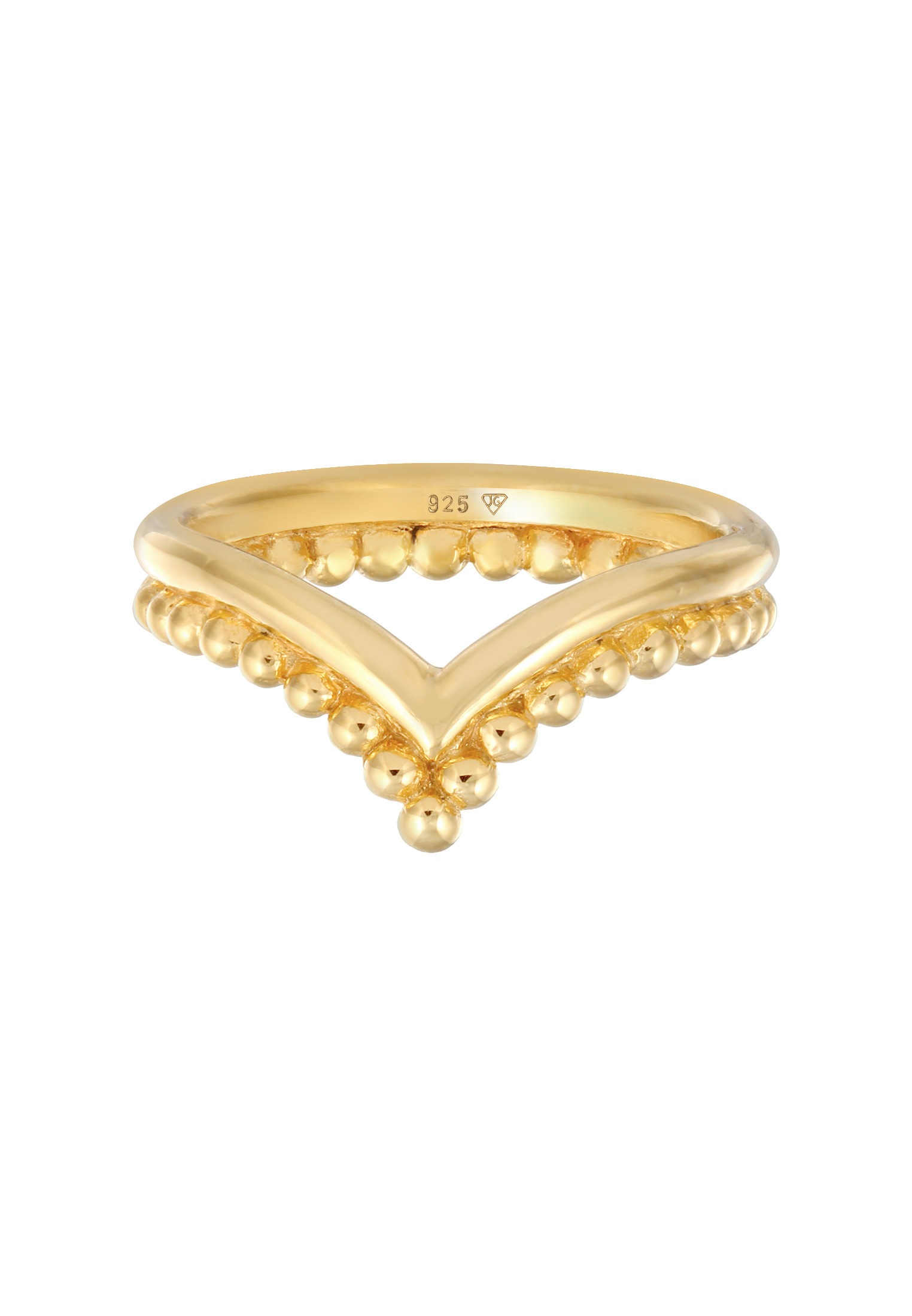 Elli Silberring »Ring Kugel Design V-Form Stacking 925 Silber«