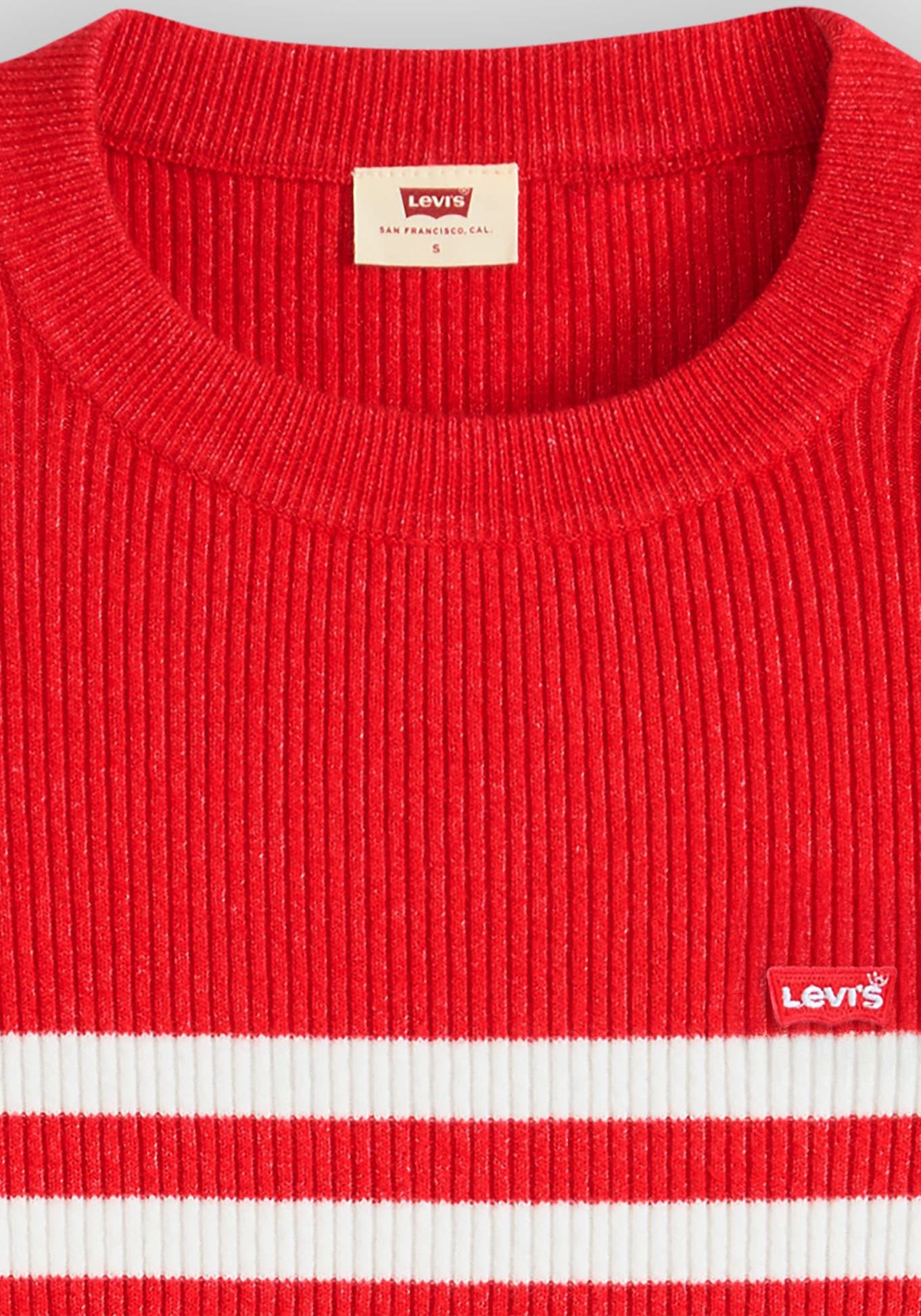 Levi's® Rundhalspullover »RIB CREW SWEATER«, Geripptes Strickmuster