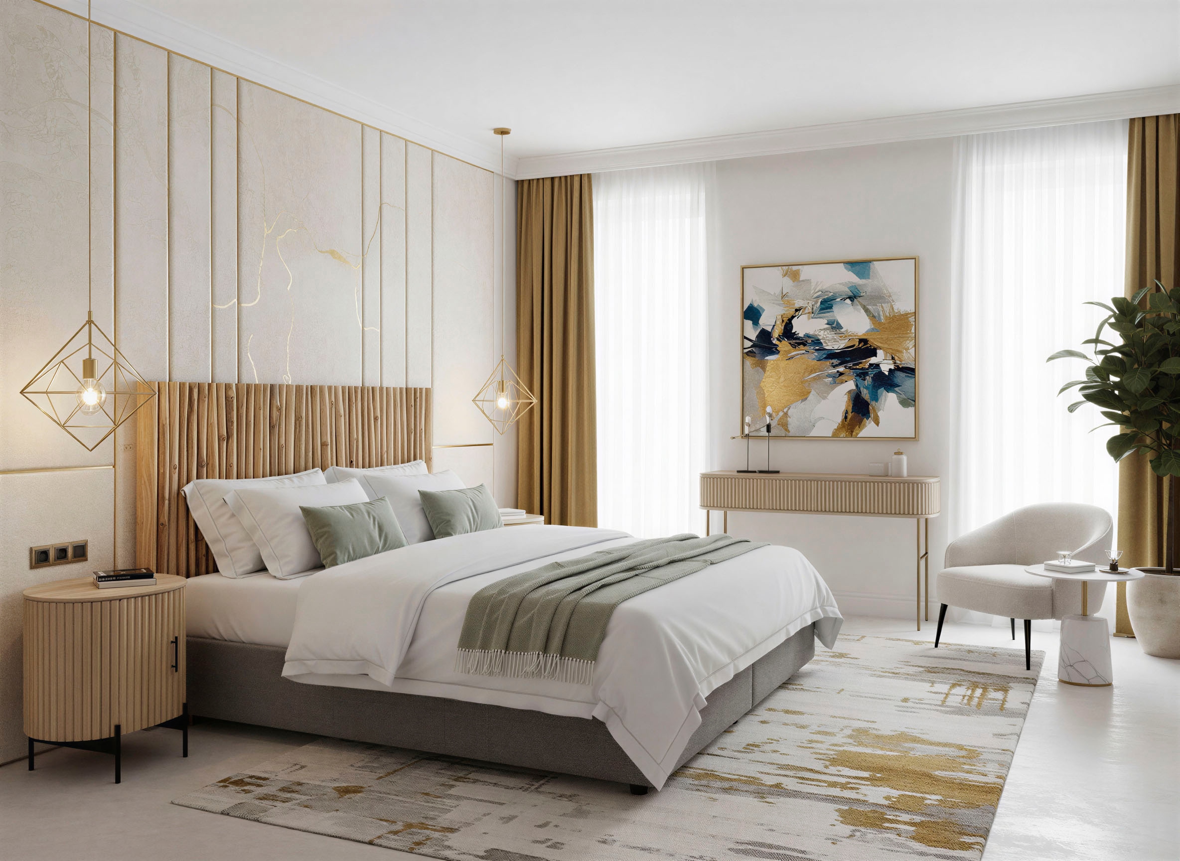 SIT Nachtkommode 1 Stk. tlg. Lamellen-Design im Retro Stil