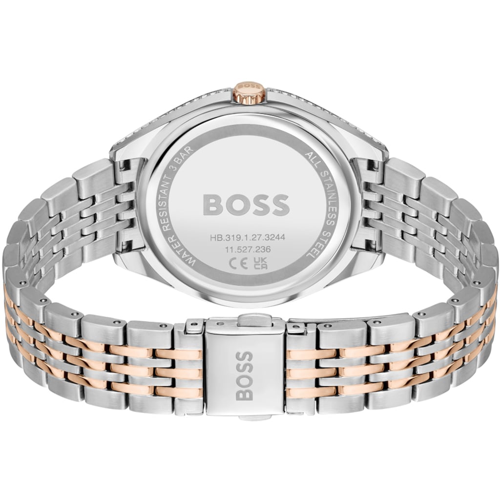 BOSS Multifunktionsuhr »Saya, 1502641«, Quarzuhr, Damenuhr, Armbanduhr, Glaskristalle, Datum