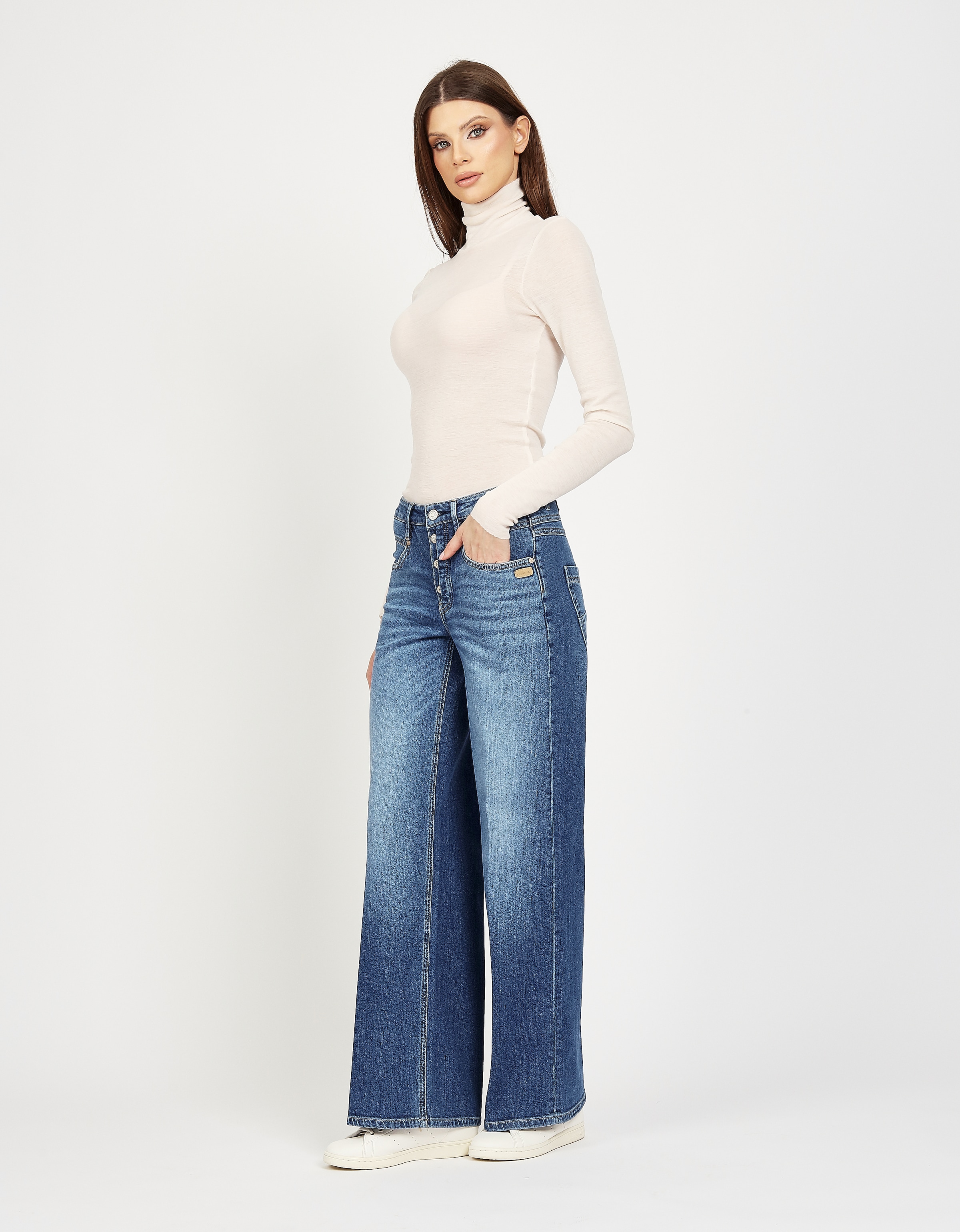 GANG Weite Jeans »94MEDINA WIDE«, mit Knopfverschluss