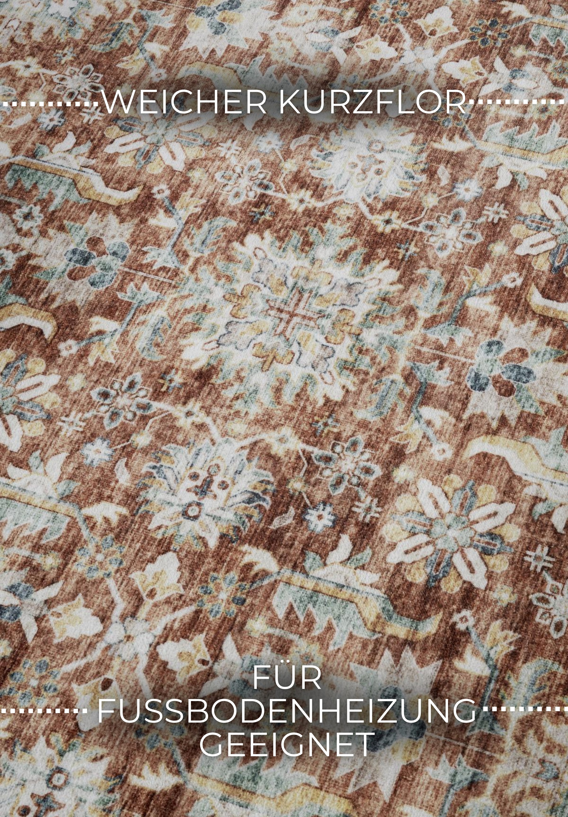 ELLE DECORATION Teppich »Saveh« rechteckig 5 mm Höhe Kurzflor, Anti Rutsch, Vintage, Klassisch, Wohnzimmer, Flur