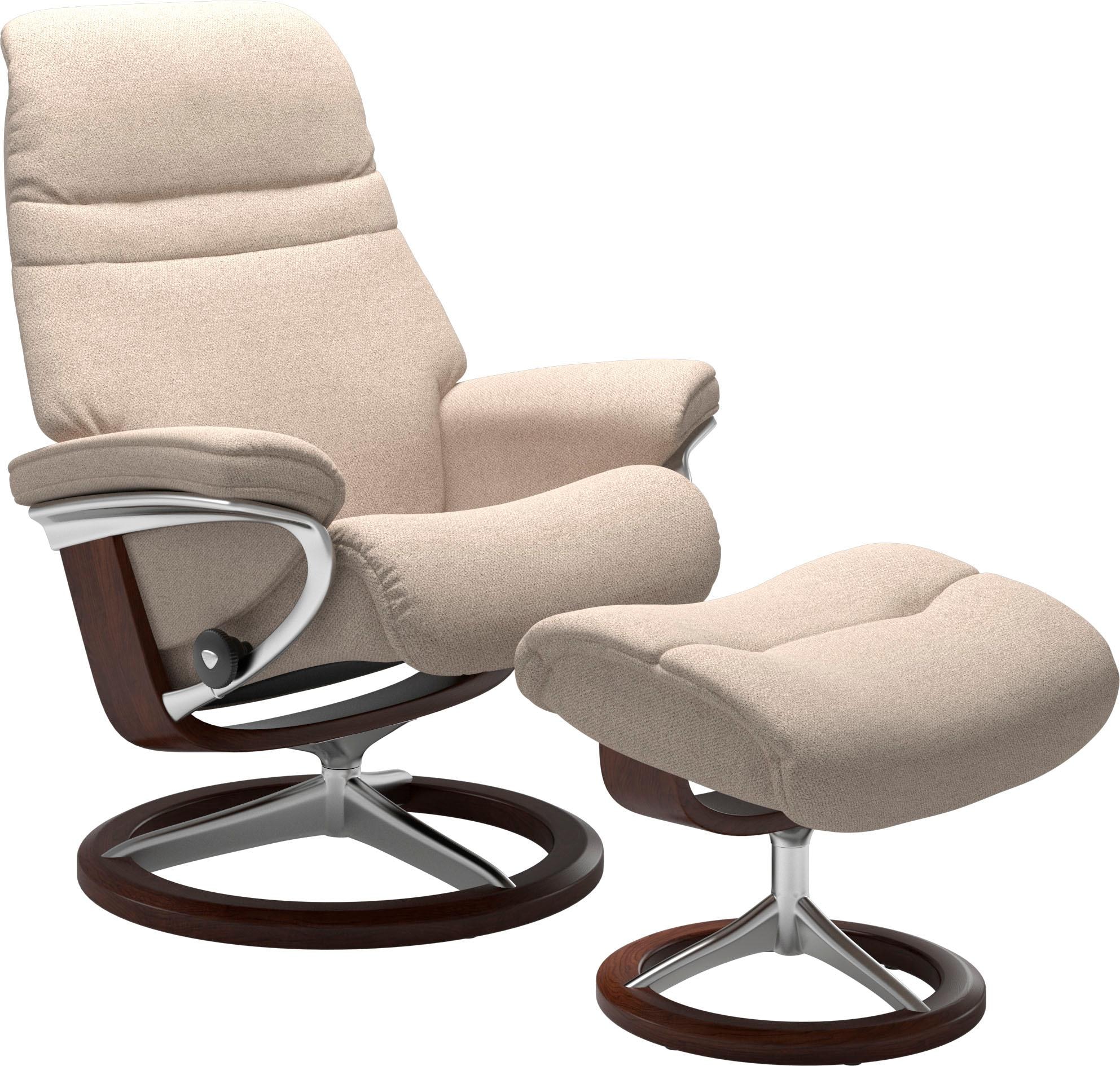Stressless® Relaxsessel »Sunrise«, (Set, Relaxsessel mit Hocker), mit Signature Base, Größe S, Gestell Braun