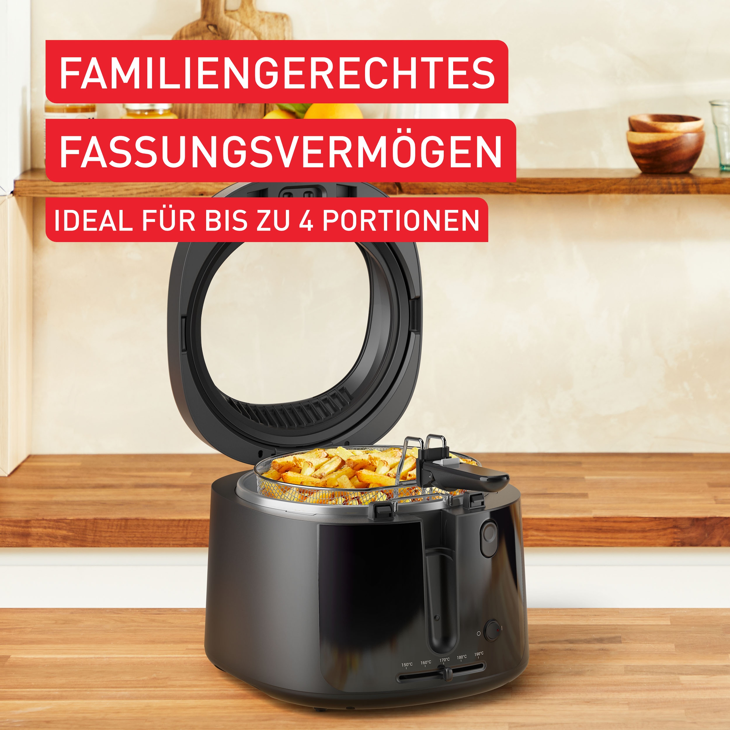 Tefal Fritteuse »Vision« 1900 W Fassungsvermögen 2,1 l extragroßes Sichtfenster für bessere Sicht, einfache Reinigung, FF2528