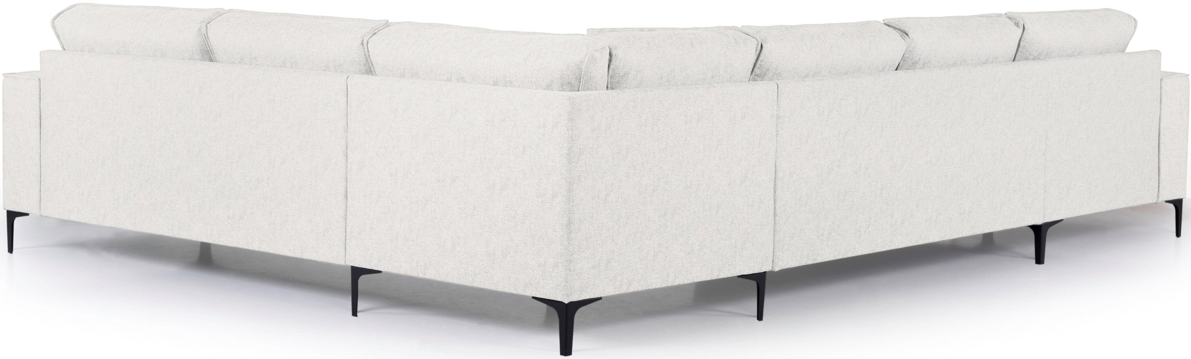 Places of Style Wohnlandschaft »XXL Sofa Oland, Struktur, Flachgewebe, Luxus-Microfaser, Boucle«, U-Form, 342 cm, Wellenunterfederung, Skandi-Design, Metallfüße