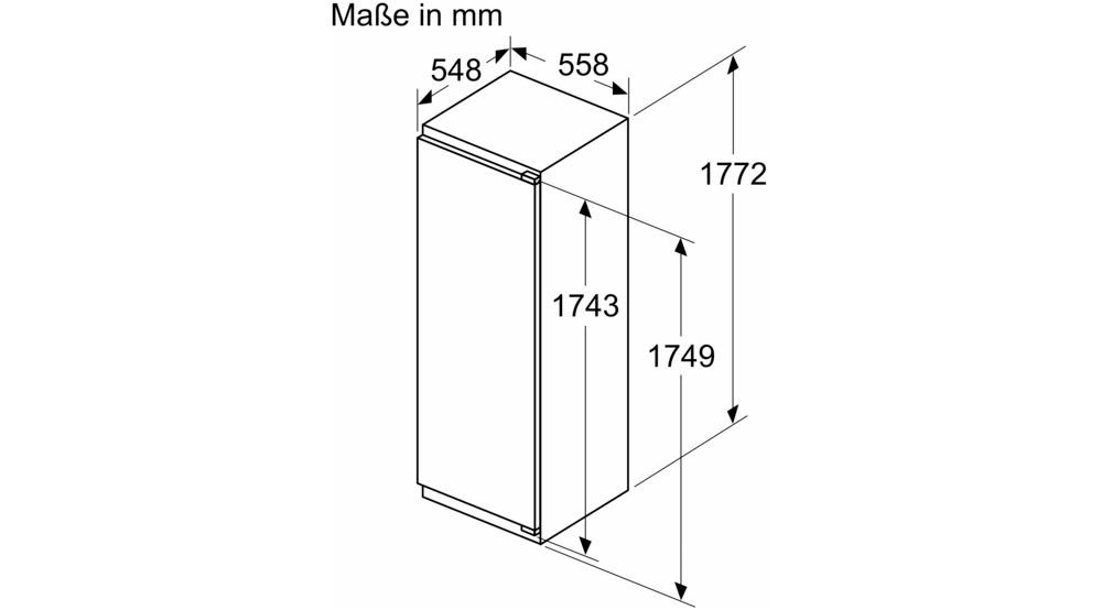 NEFF Einbaukühlschrank »KI2823DD0«, KI2823DD0, 177,2 cm hoch, 55,8 cm breit, Fresh Safe 1 : Schublade für ideale Lagerung von Fisch & Fleisch