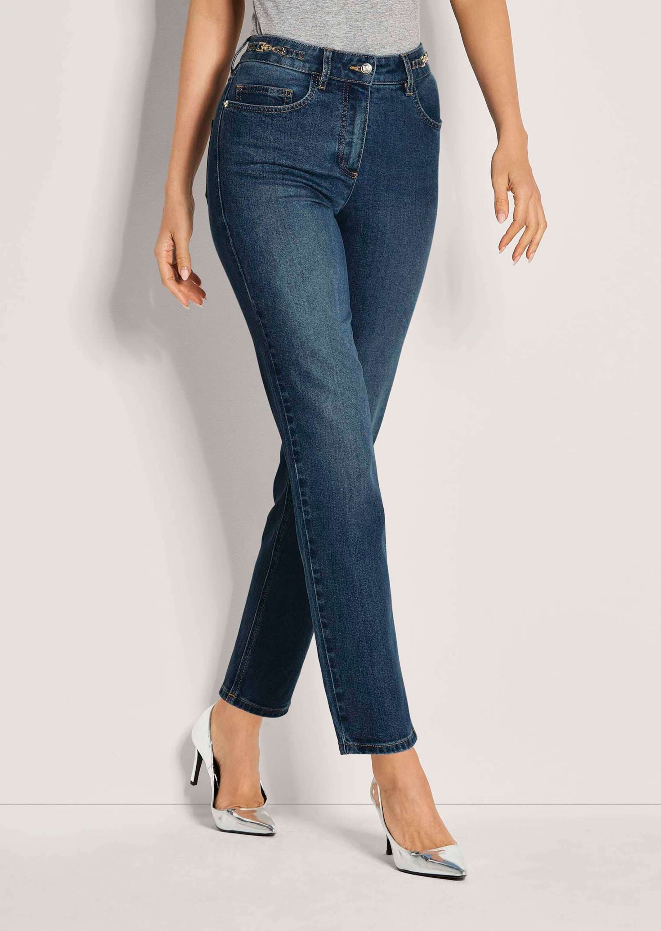 MADELEINE Regular-fit-Jeans »Jeans Lange Slim Fit Stretch-Jeans«