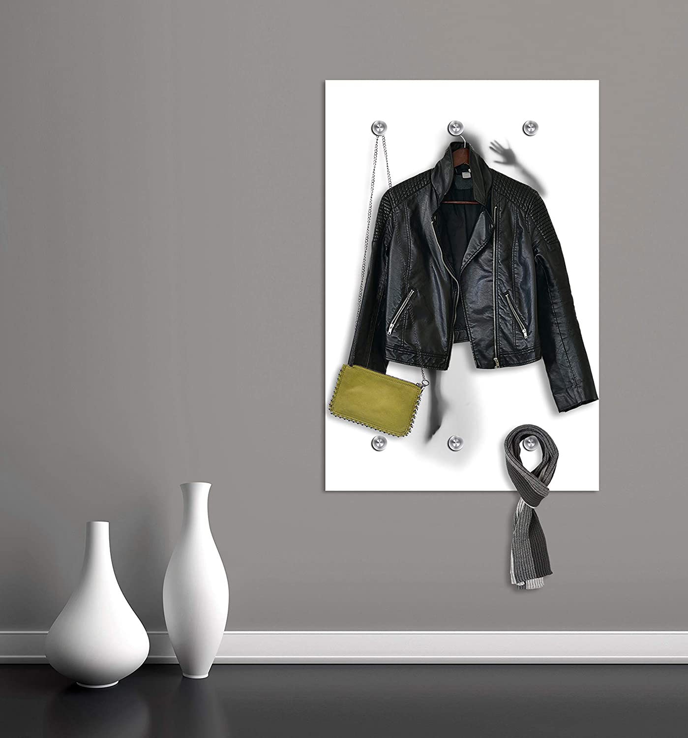 queence Garderobenleiste »Girlsclub«, Wand Garderobe, stylisch, weiß, platzsparend