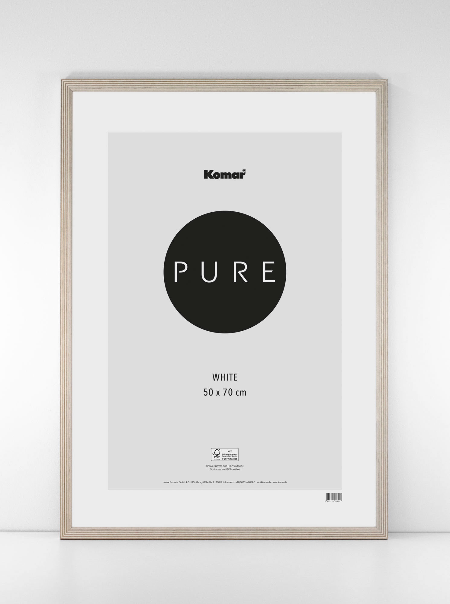 Komar Bilderrahmen »Country Style Holz« Echtholzrahmen mit hochtransparentem Acrylglas in weiß, Größe B/H/T: 50 cm x 70 cm x 1,5 cm