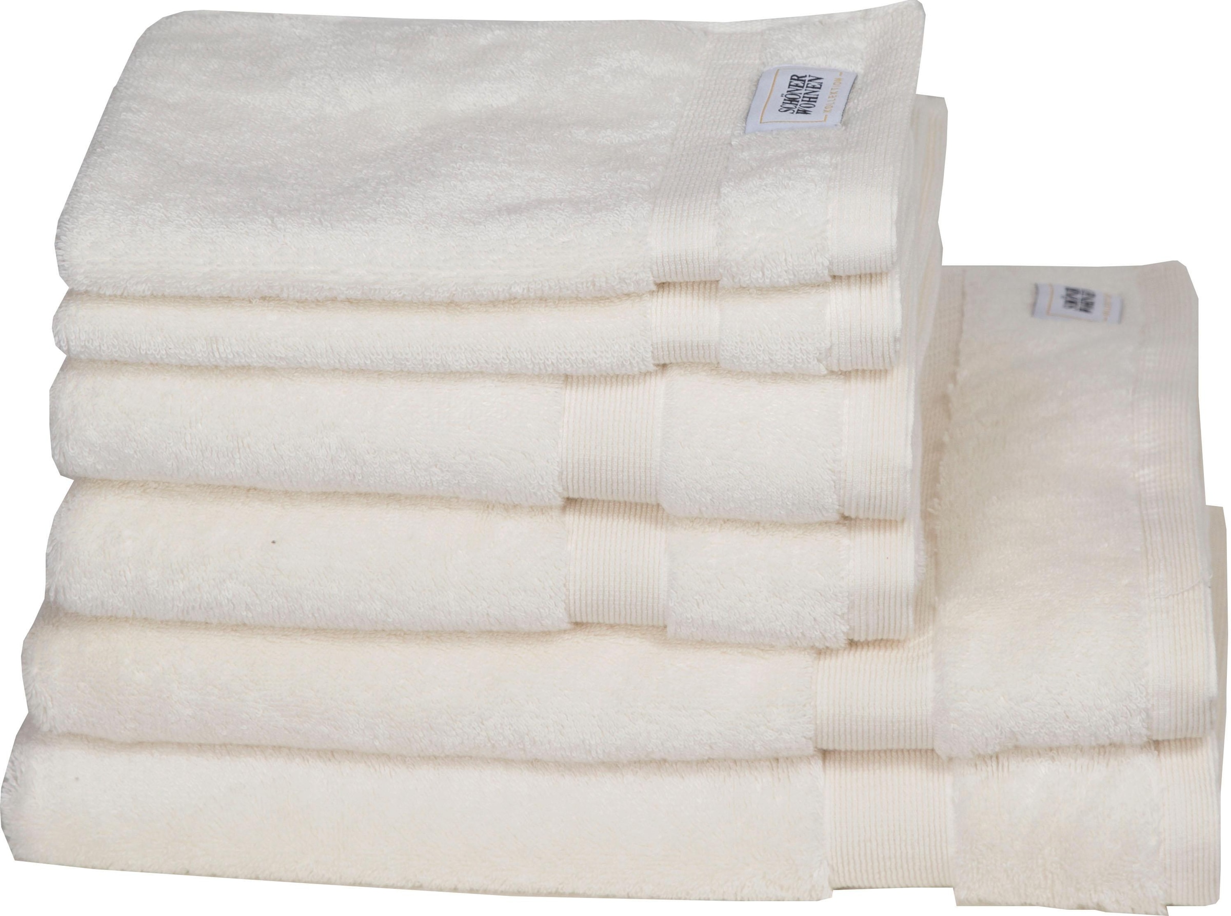 SCHÖNER WOHNEN-Kollektion Handtuch Set »Cuddly«, (Set, 6 St., 2 Handtücher 50x100 cm-2 Badetücher 70x140 cm-2 Gästetücher 30x50 cm), schnell trocknende Airtouch-Qualität