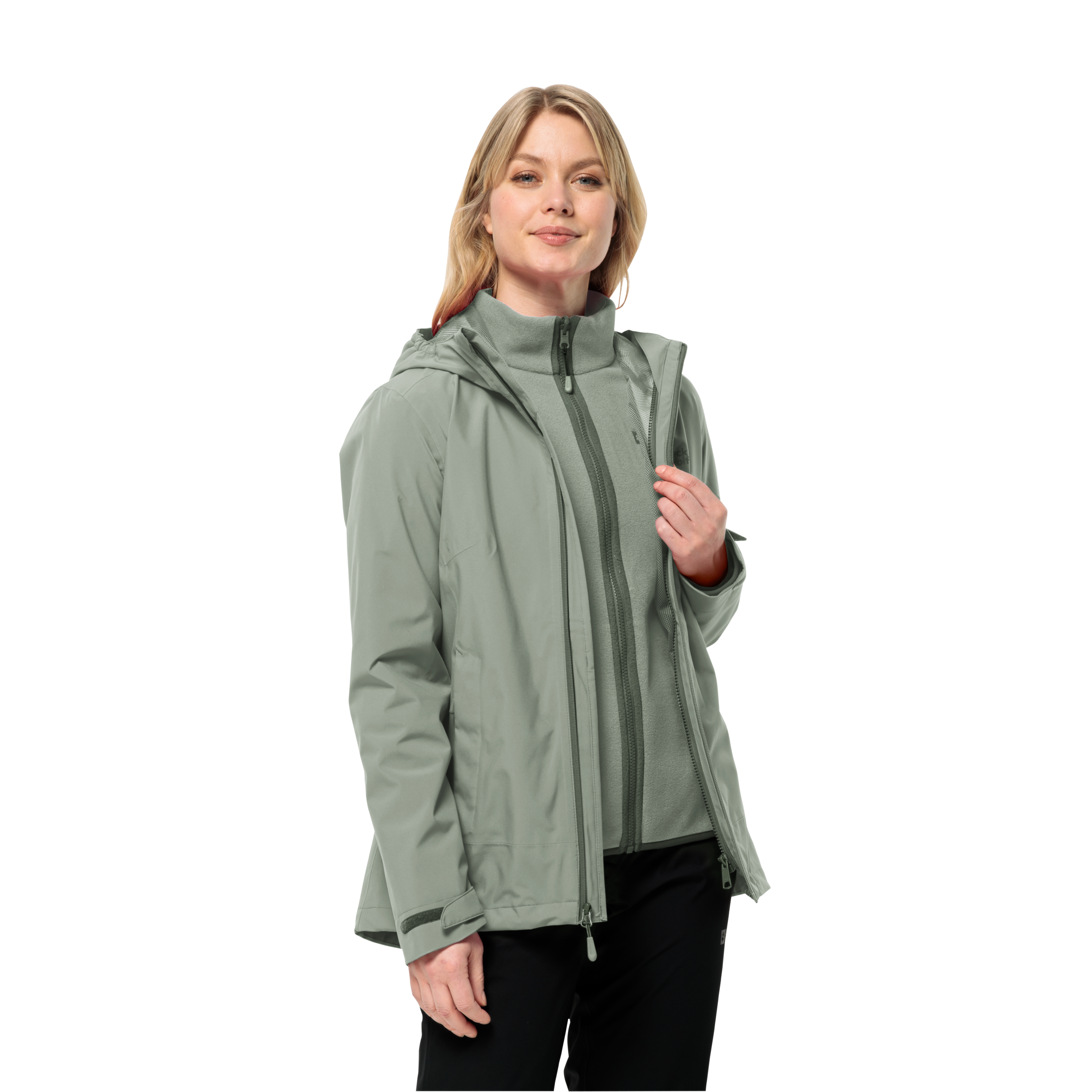 Jack Wolfskin 3-in-1-Funktionsjacke »MOONRISE 3IN1 JKT W«, mit Kapuze, 3in1, atmungsaktiv, Übergangsjacke