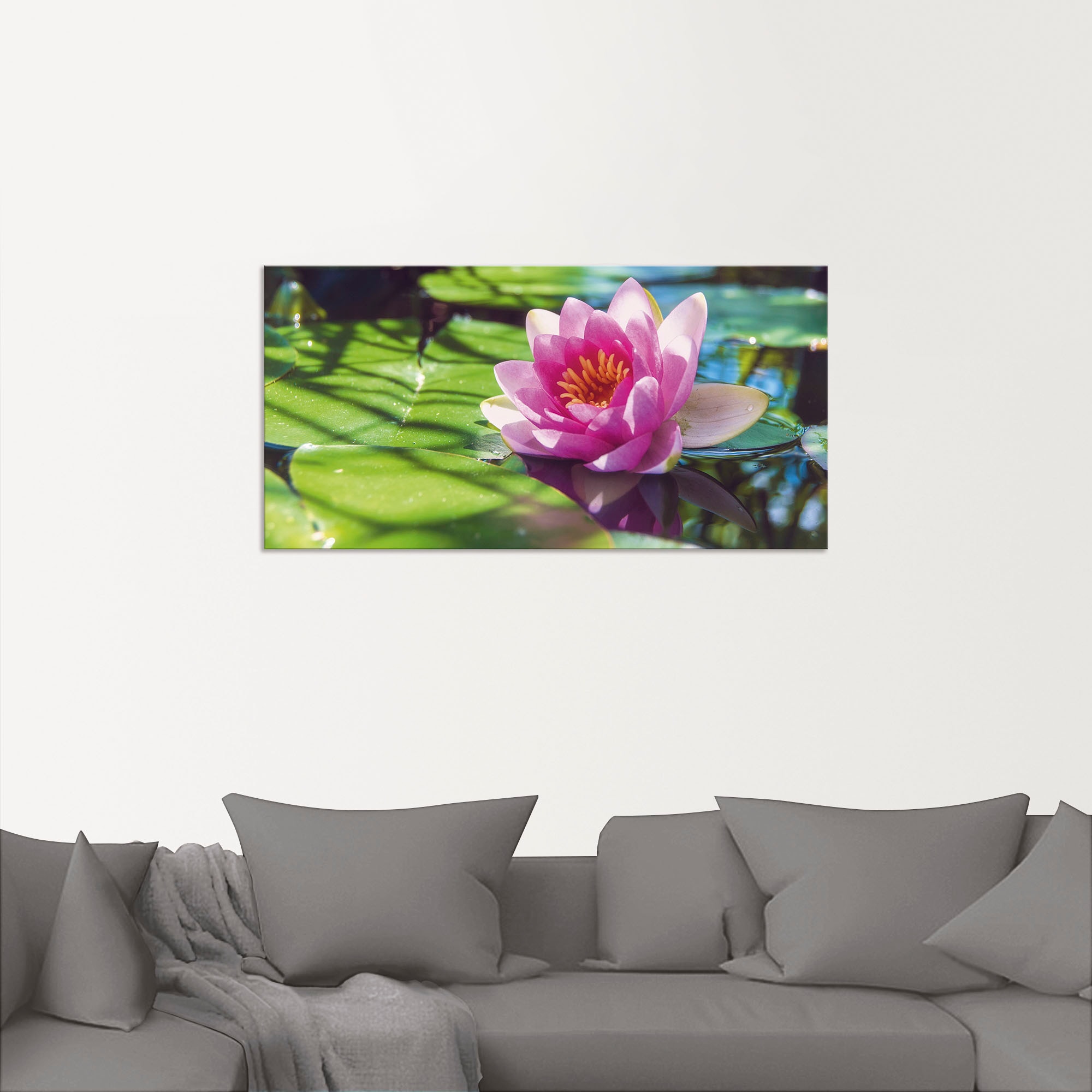 Artland Alu-Dibond-Druck »Seerose Nahaufnahme« Blumenbilder 1 Stk. tlg. für Innen- und Außenbereich geeignet, Outdoorbild