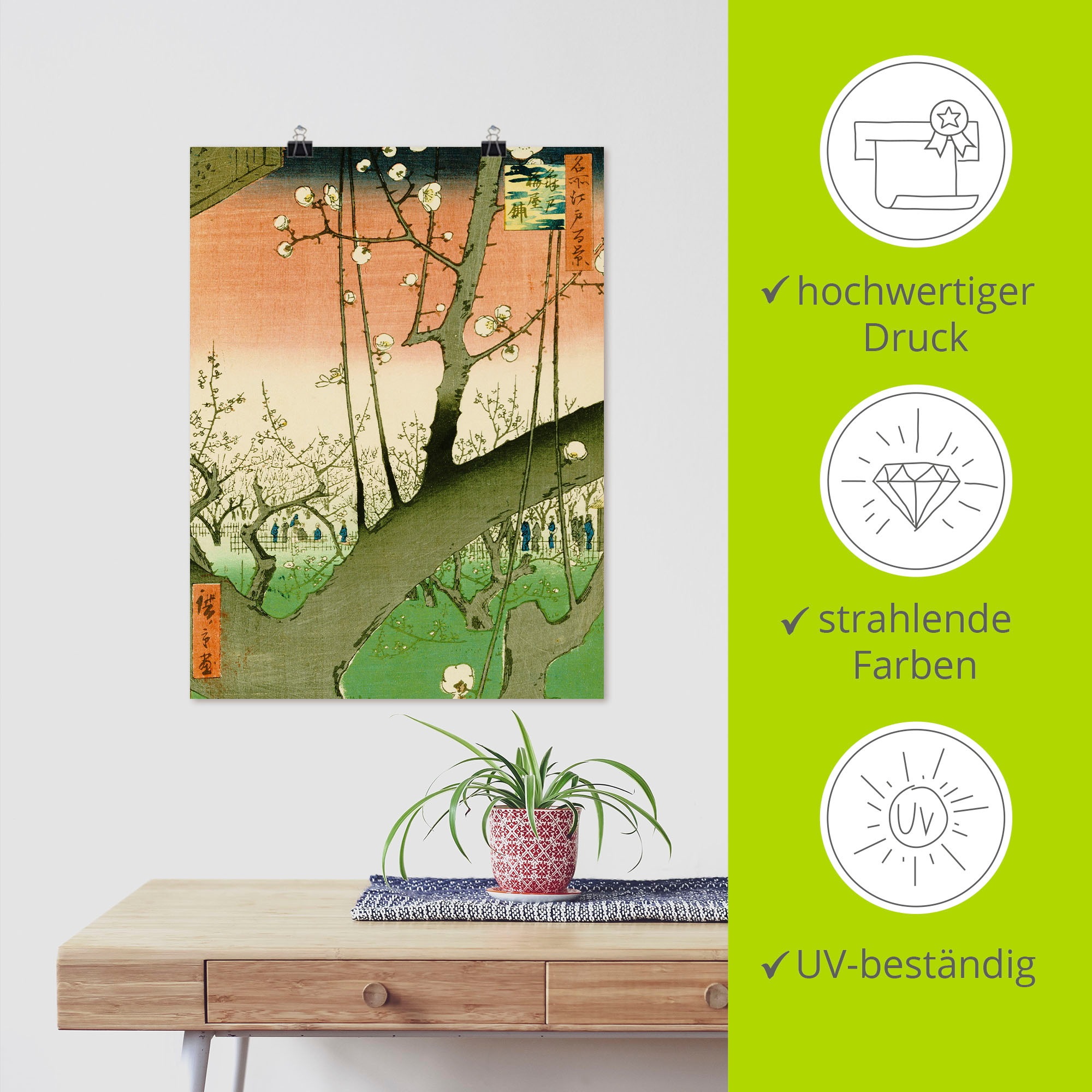 Artland Kunstdruck »Garten mit Pflaumenbäumen«, Bäume, (1 St.), als Leinwandbild, Wandaufkleber oder Poster in versch. Größen