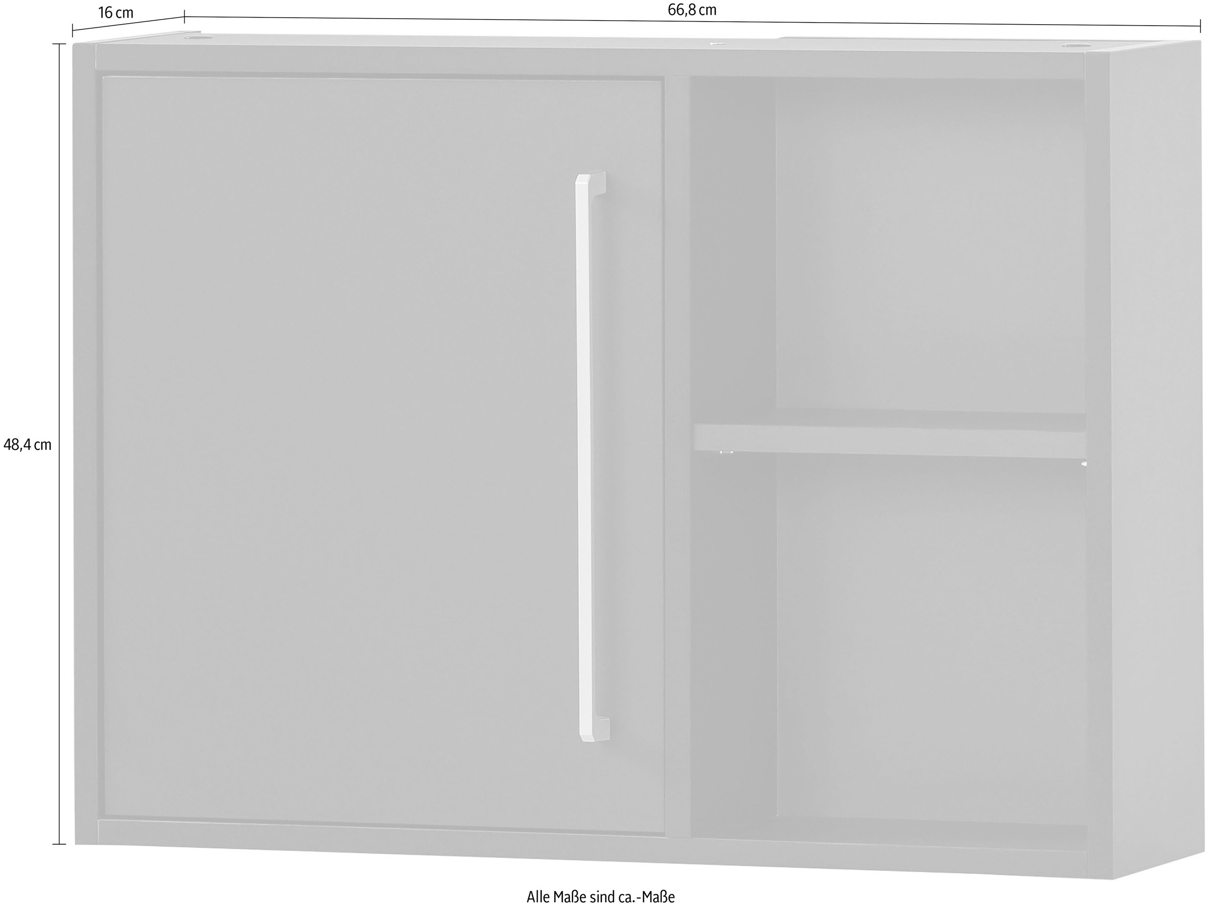 welltime Hängeschrank »Kent mit goldfarbenen Griffen«, Breite 66,8 cm, made in Germany