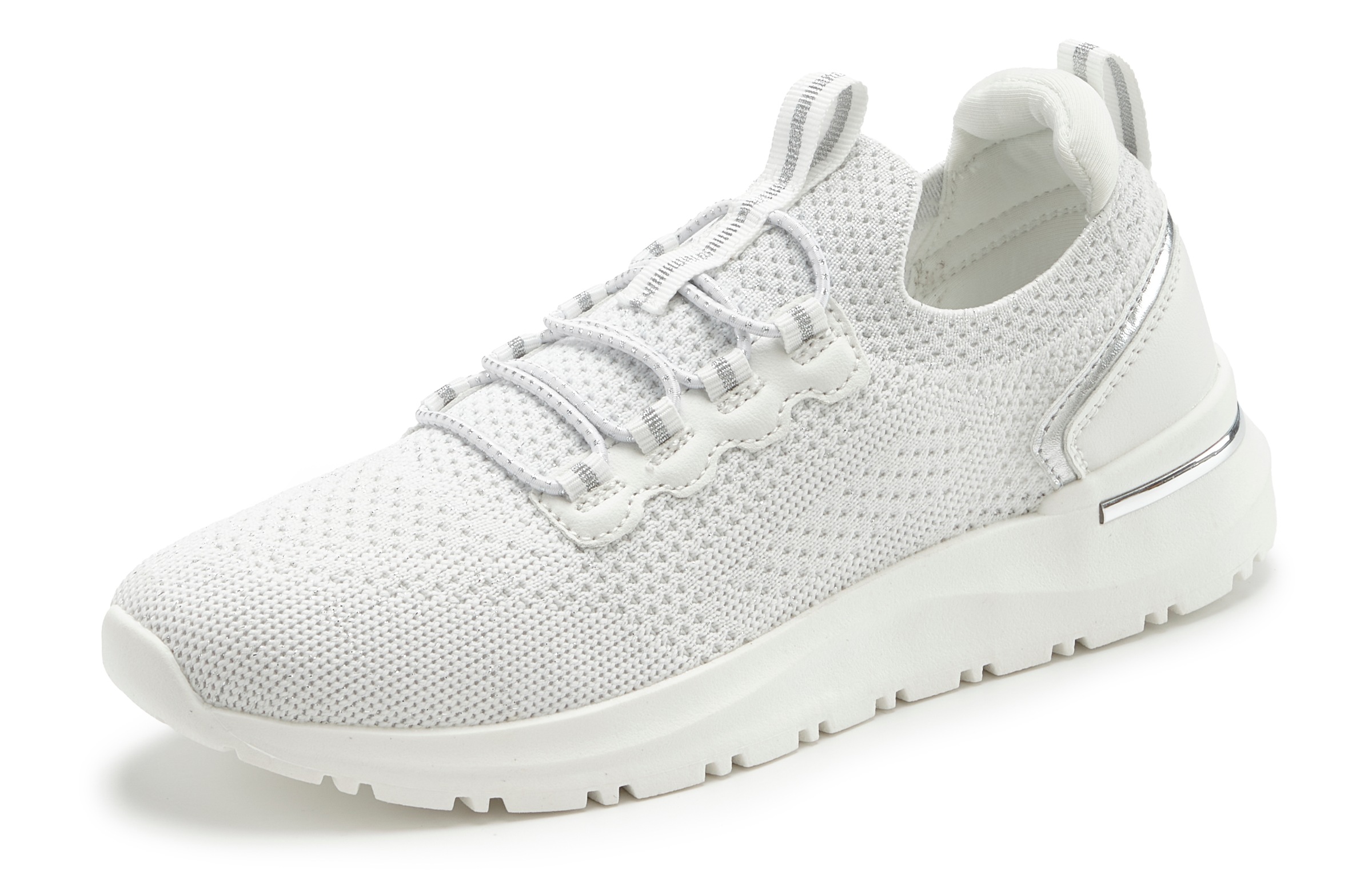 Vivance Sneaker »Freizeitschuh, Halbschuh,«, aus Textil zum Reinschlüpfen mit elastischen Schnürbändern VEGAN