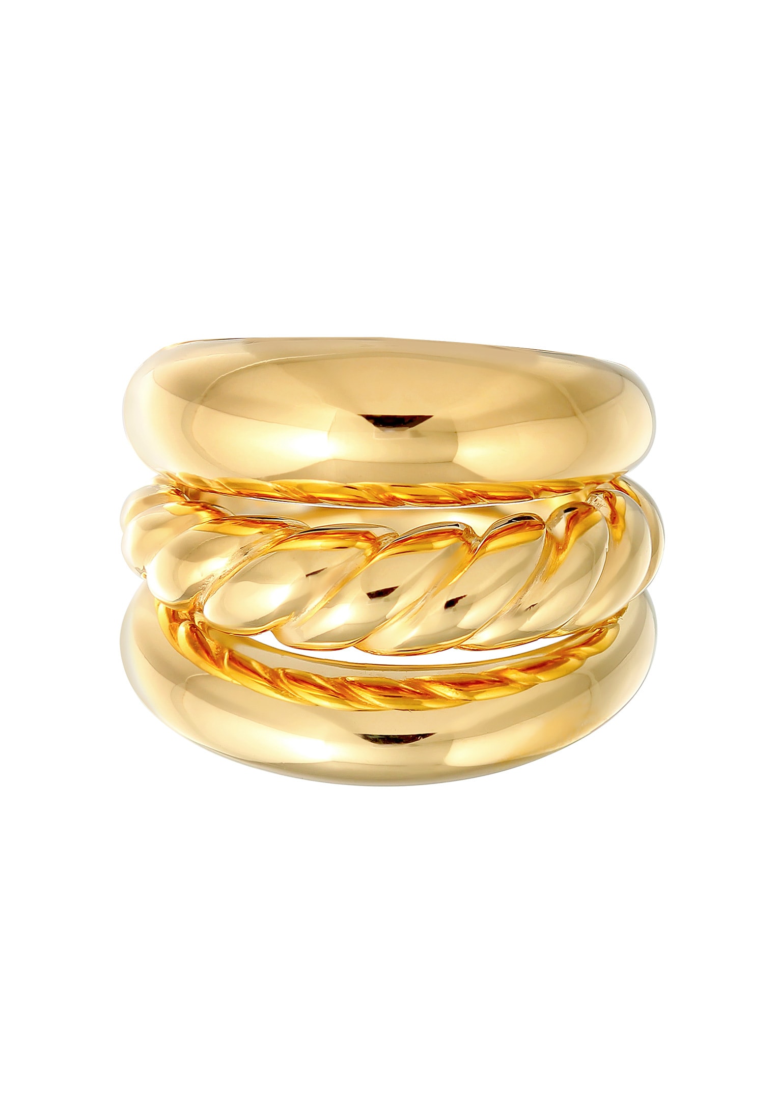 Elli Premium Ring-Set »Ring Bandring Twisted Gedreht Set 925 Silber«
