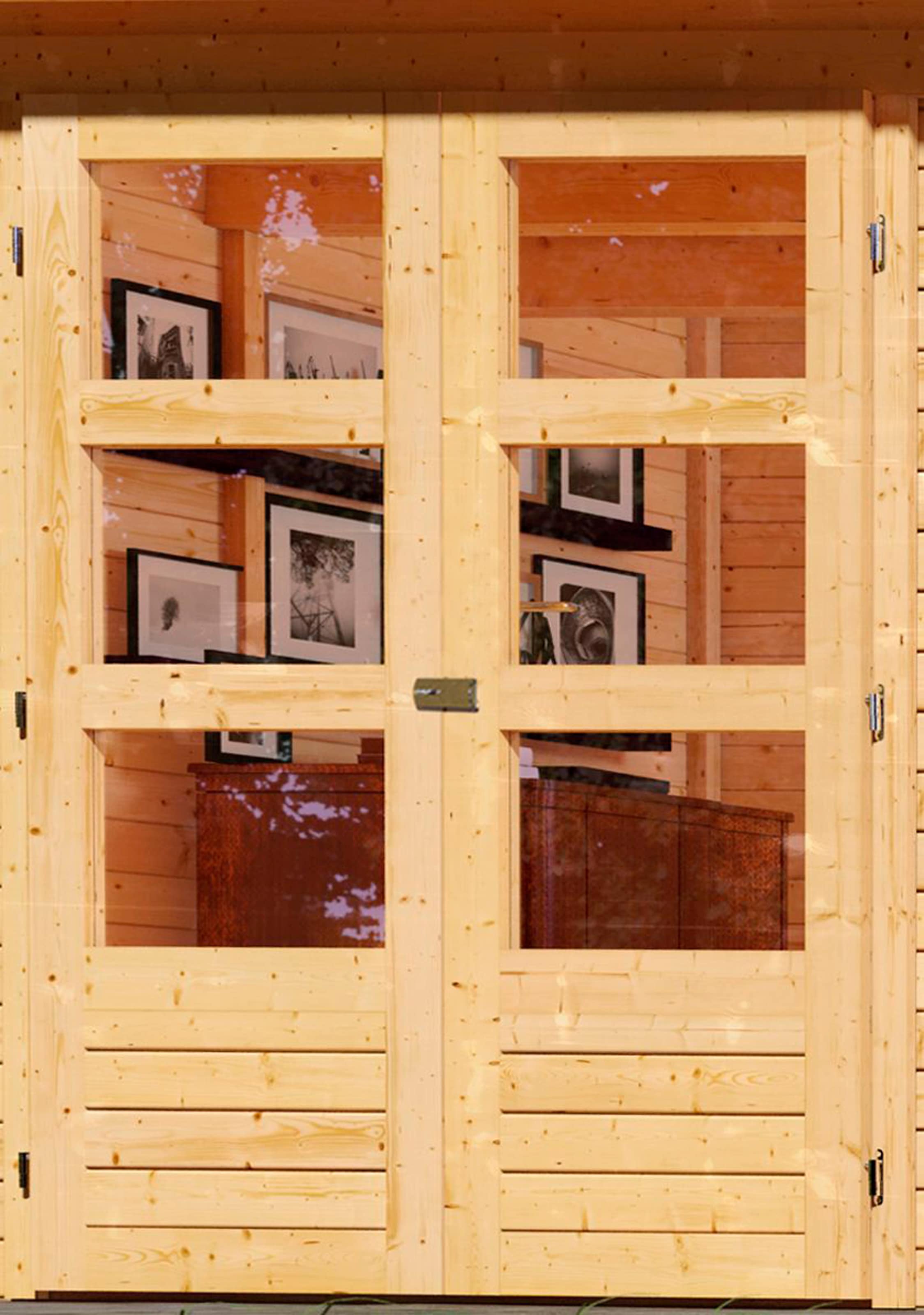 Karibu Gartenhaus »Arnis« mit Anbaudach 2,80 m Breite