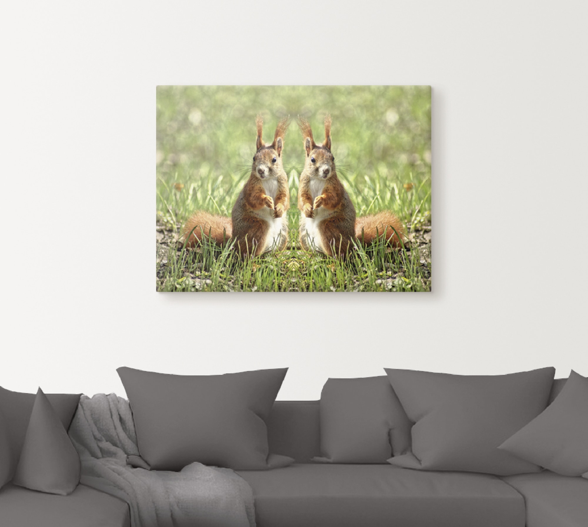 Artland Wandbild »Rote Eichhörnchen Zwillinge«, Wildtiere, (1 St.), als Leinwandbild, Poster in verschied. Größen