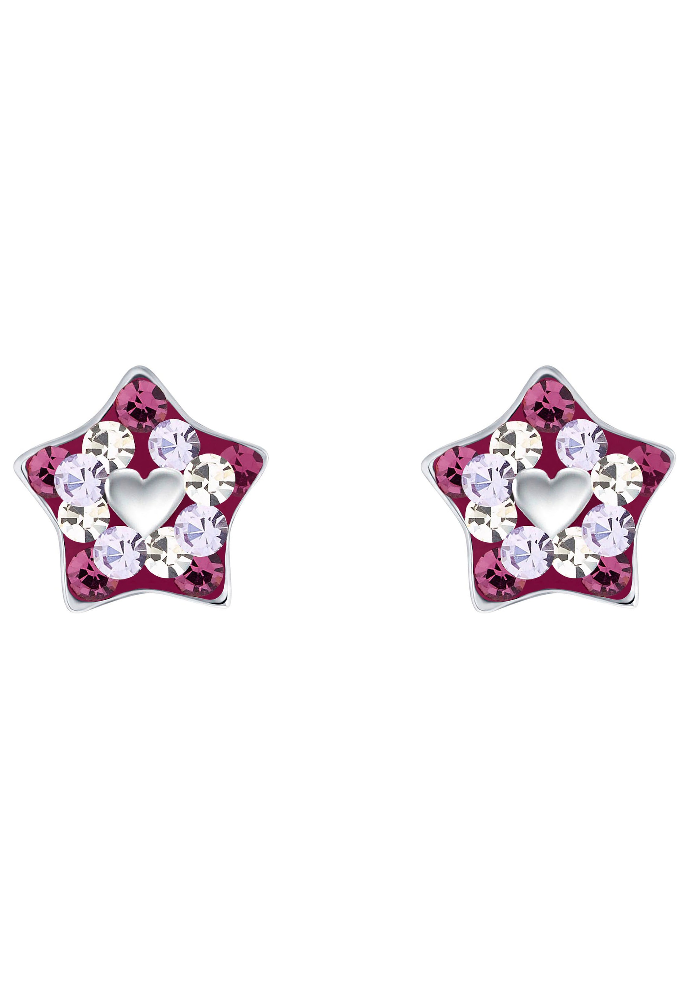 Prinzessin Lillifee Paar Ohrstecker »Stern mit Herz, 2035299«, mit Preciosa Crystal