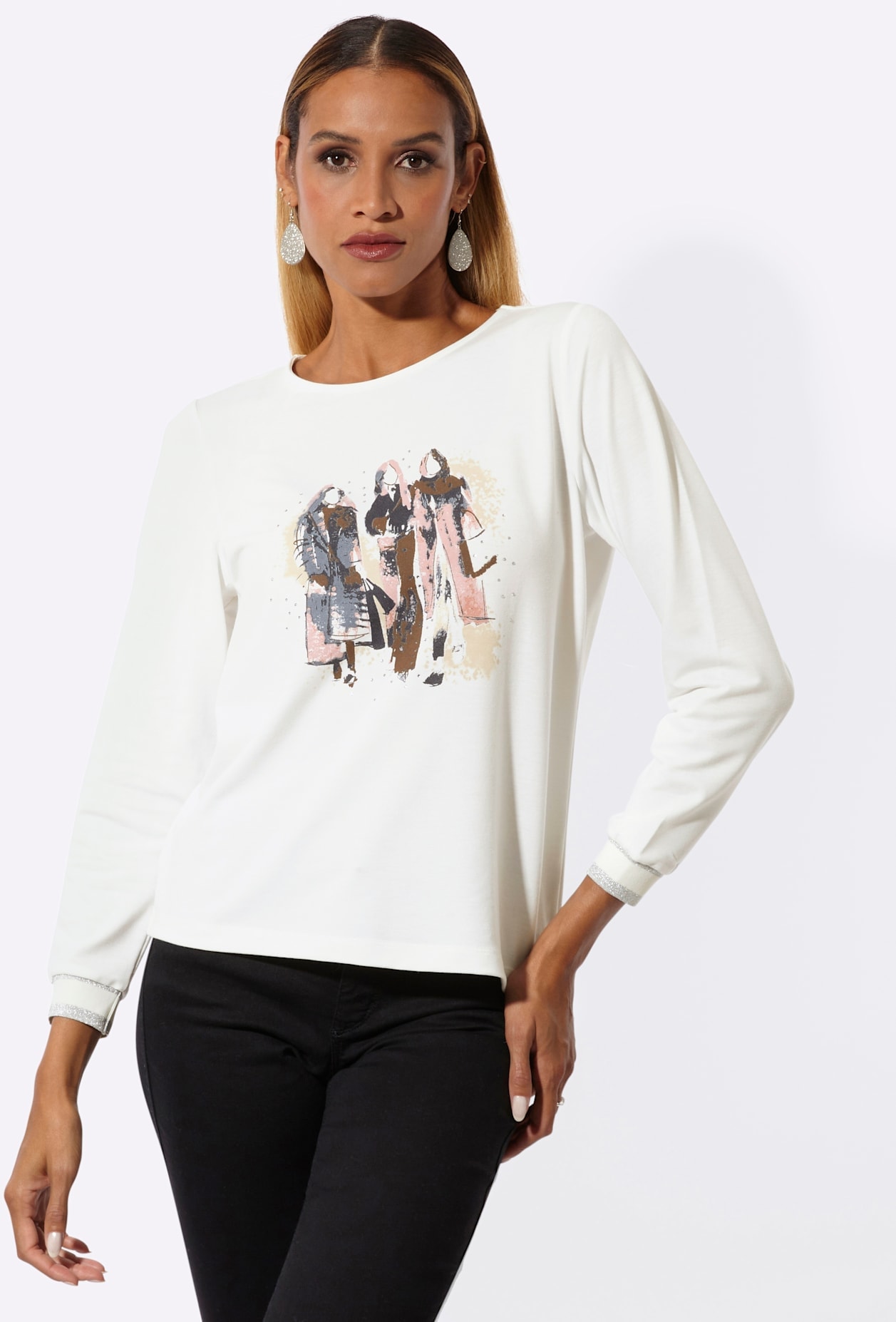 creation L Langarmshirt »Druck-Shirt« 1
