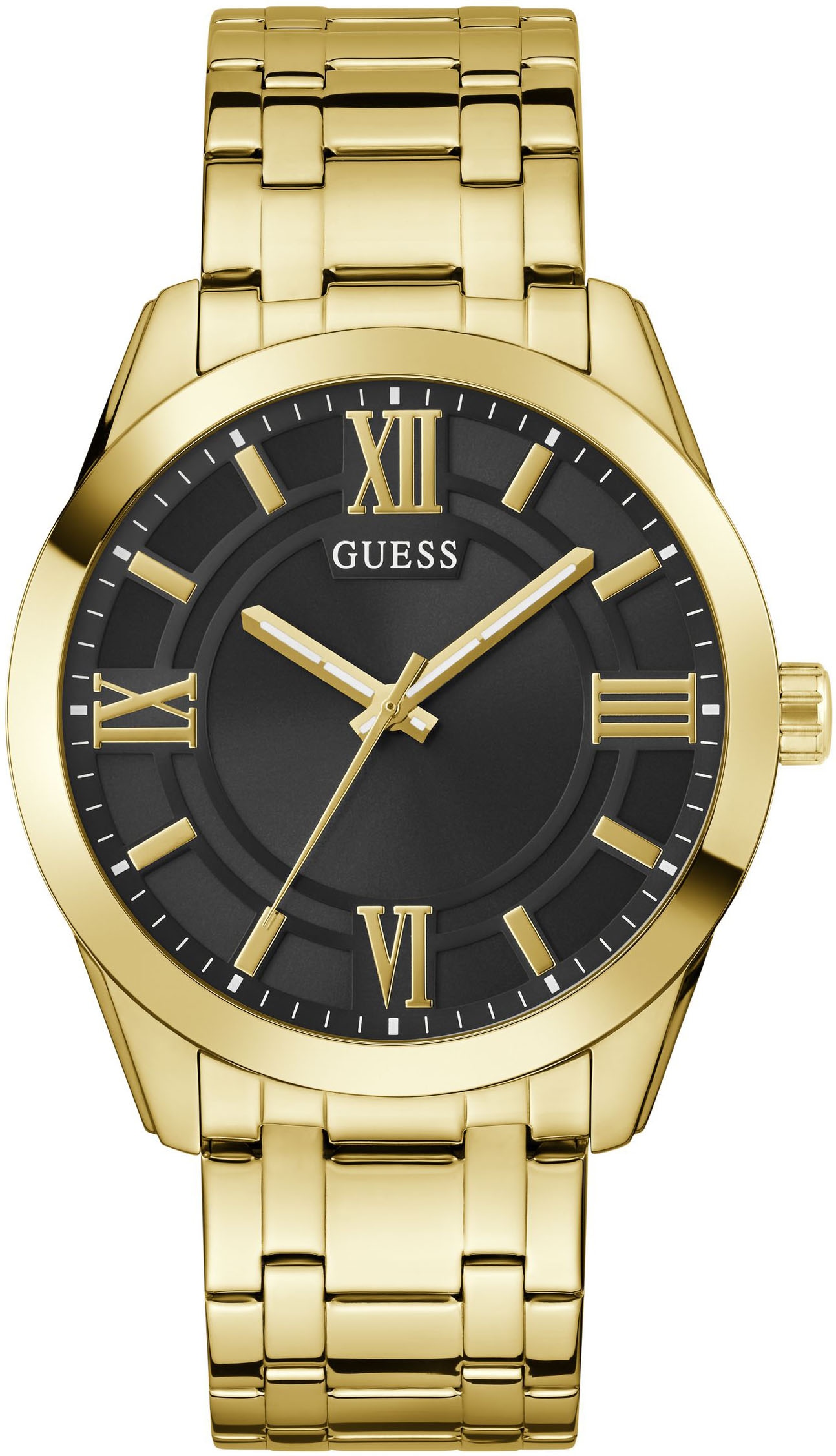 Guess Quarzuhr »ELLIOT« Armbanduhr, Herrenuhr, Edelstahlarmband