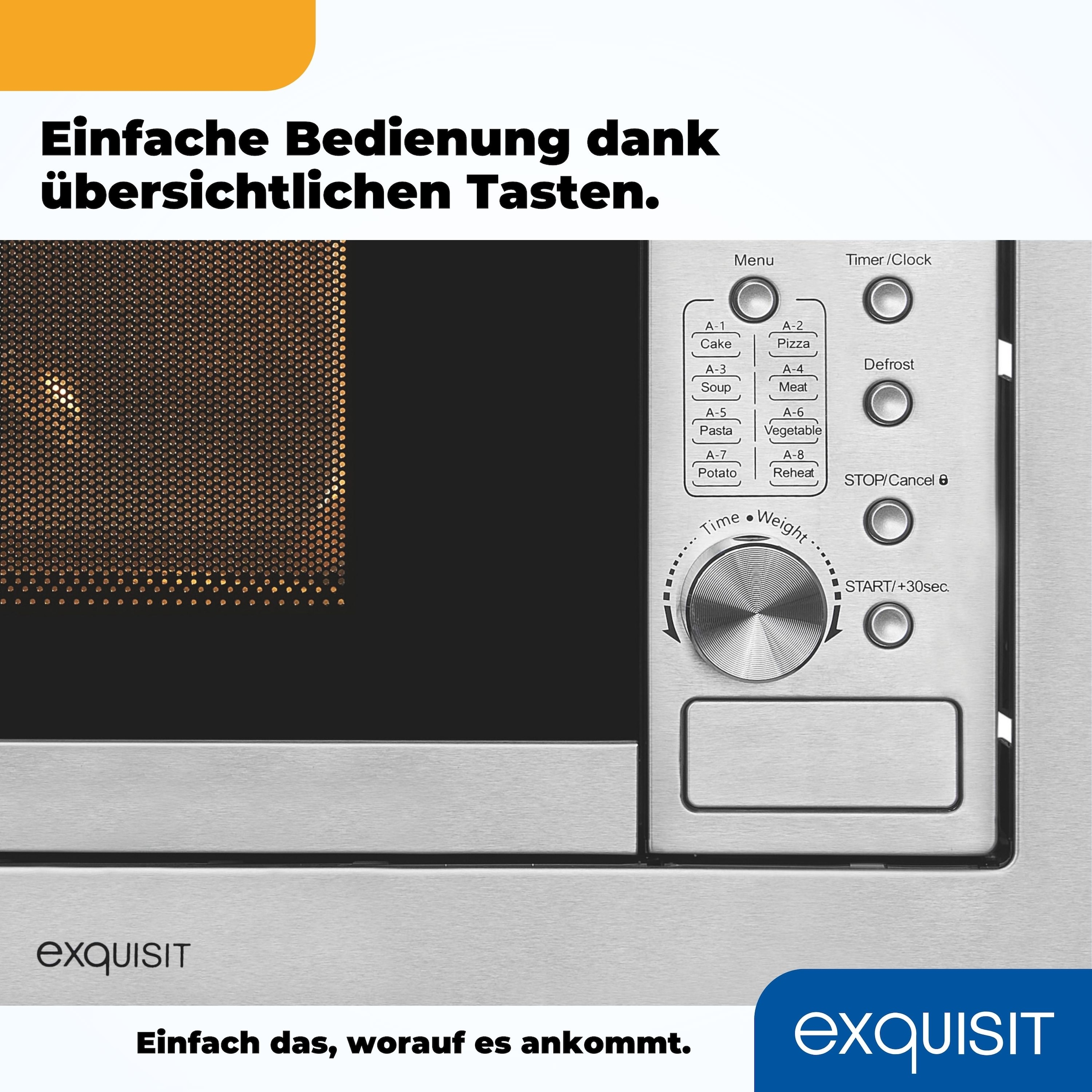 exquisit Einbau-Mikrowelle »EMW20-DG-020«, Grill-Mikrowelle, 1300 W