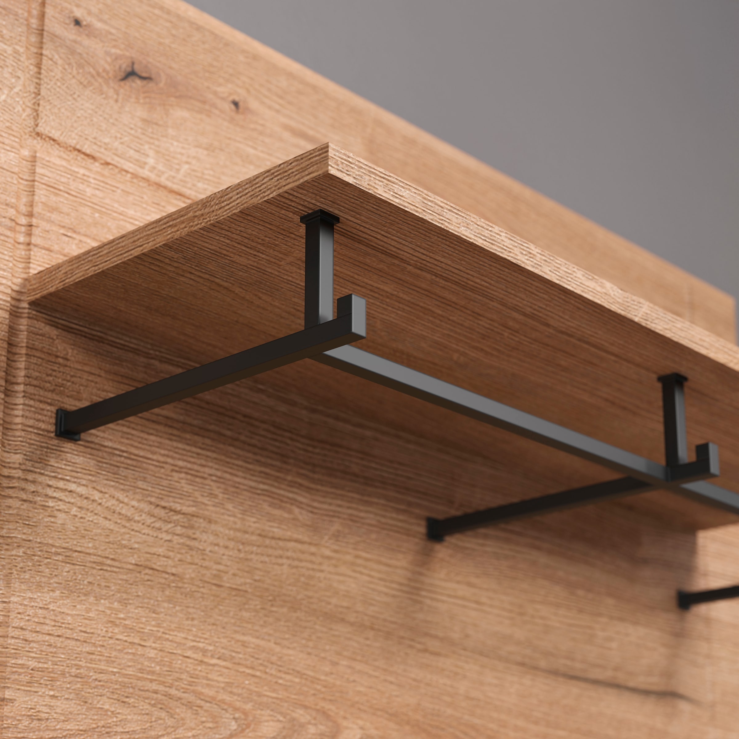 INOSIGN Wandboard »Graz«, (Packung, 1 St.), Maße (B/H/T in cm): (91/70/26) - Farbe: Weiß Hochglanz und Eiche