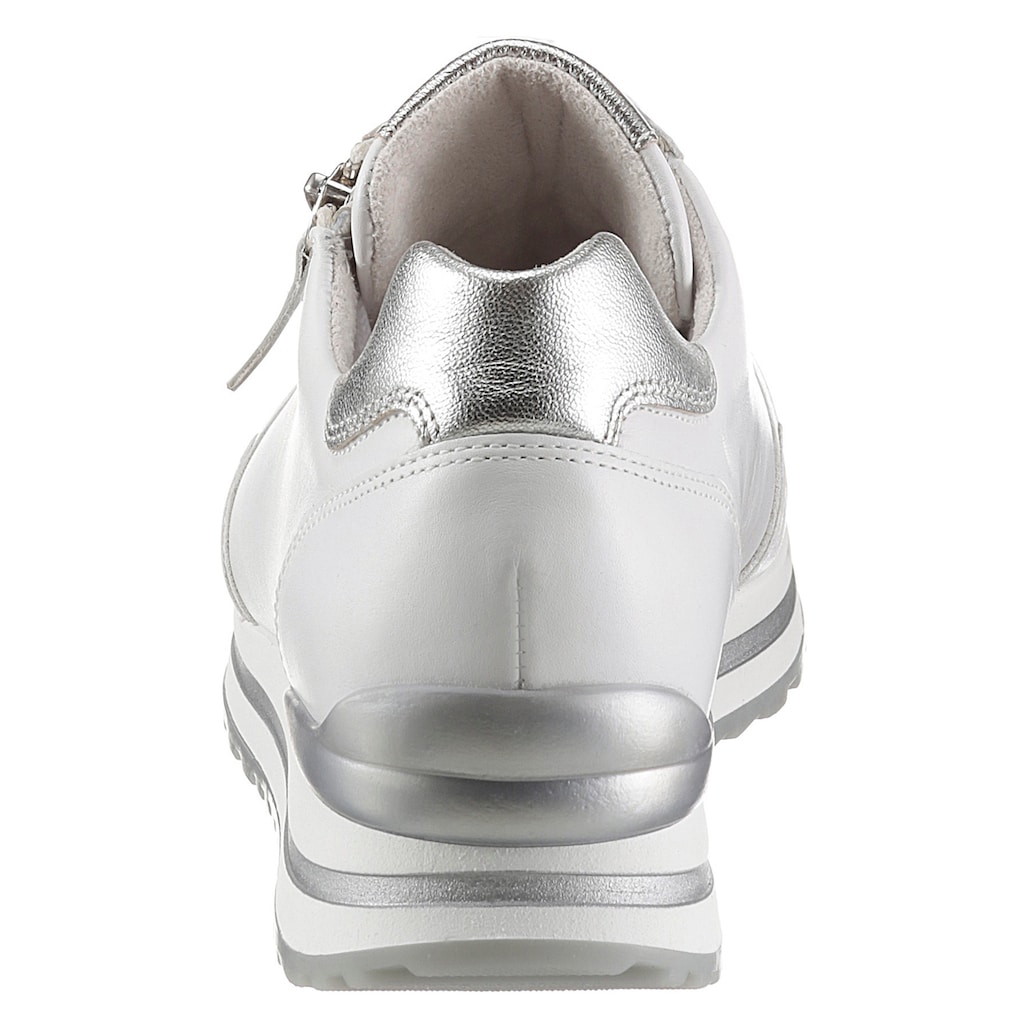 Gabor Keilsneaker »TURIN«, mit silberfarbenen Details, Freizeitschuh, Halbschuh, Schnürschuh