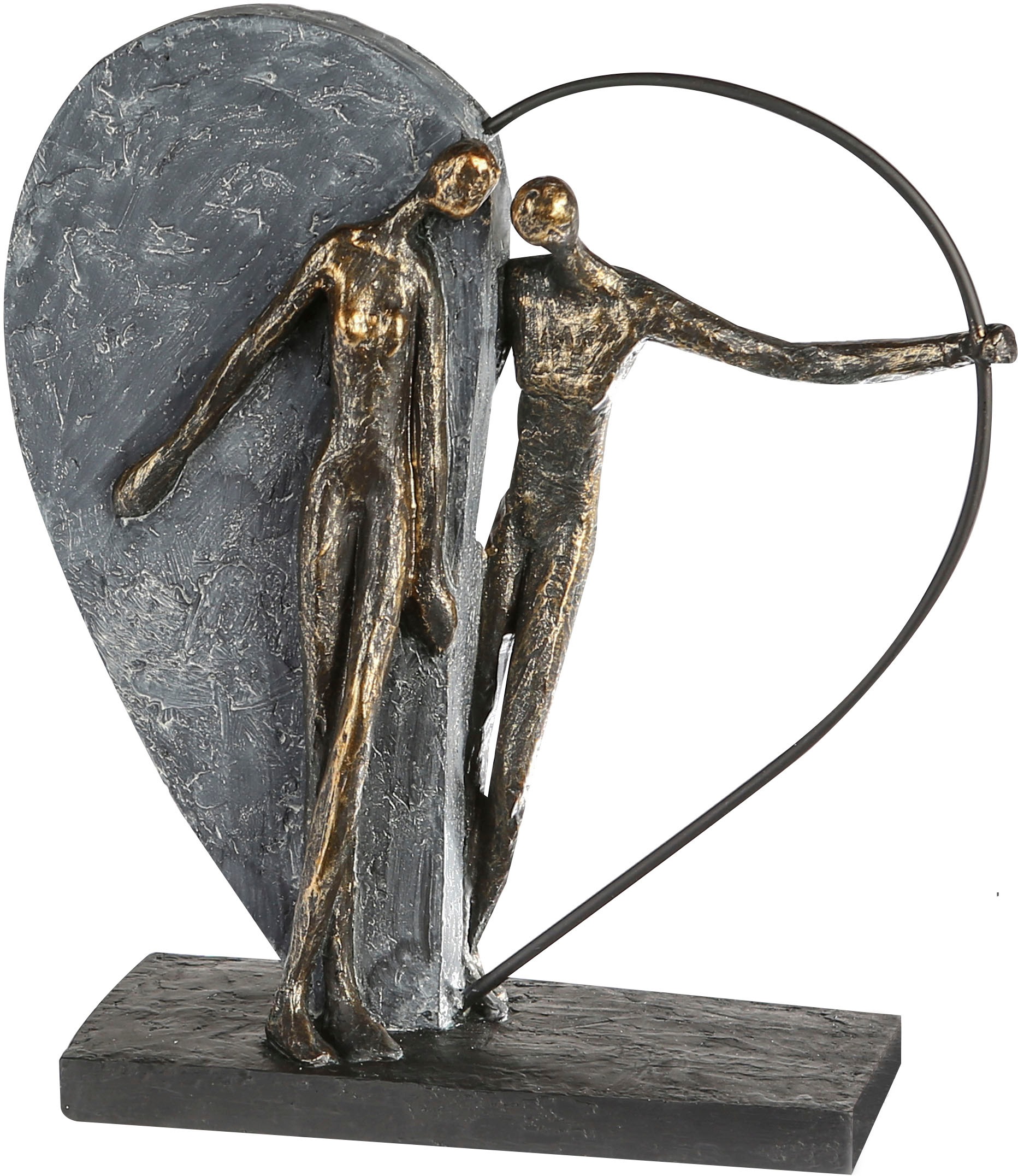 Casablanca by Gilde Dekofigur »Skulptur Heartbeat, bronze/grau«, Dekoobjekt, Höhe 31 cm, Herz Form, Wohnzimmer