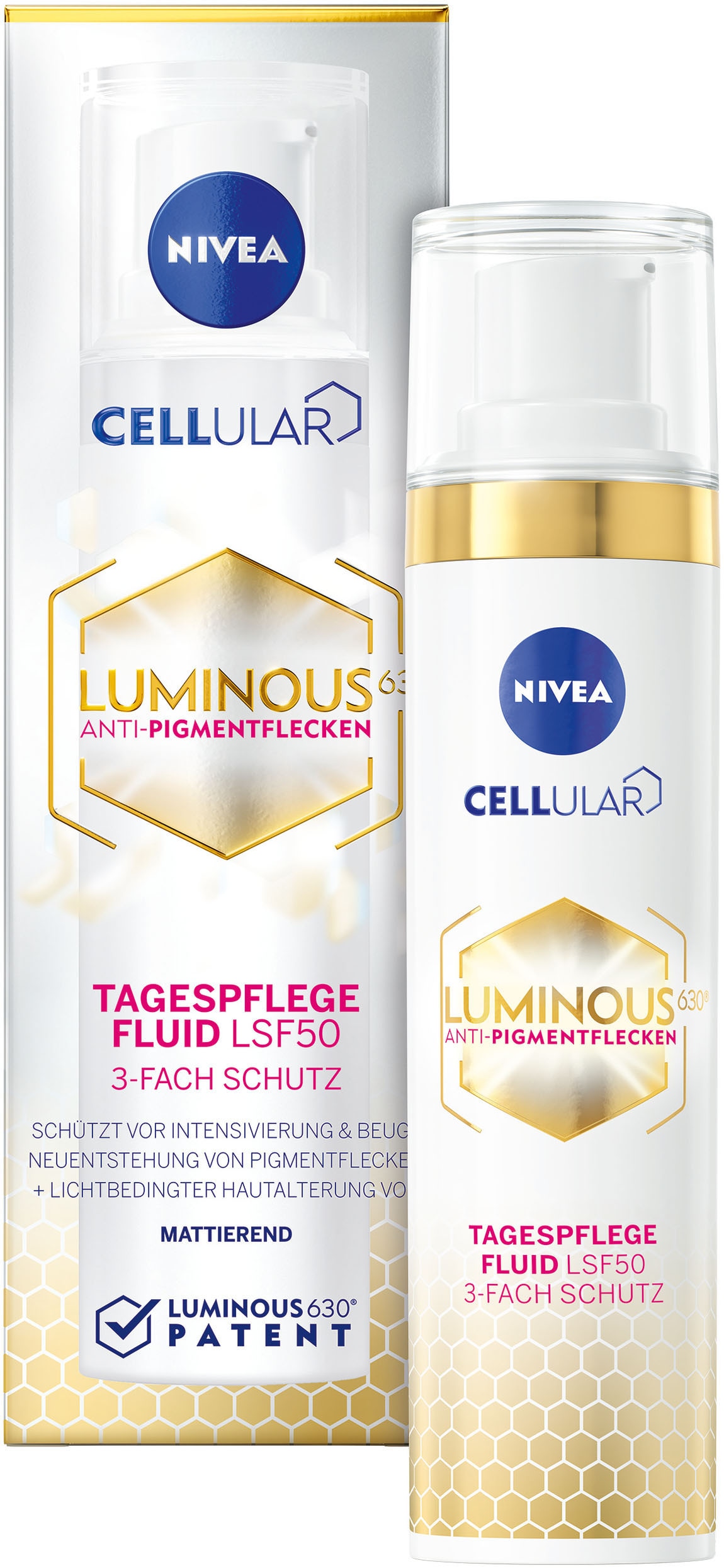 Nivea Gesichtsfluid »LUMINOUS630 ANTI-PIGMENTFLECKEN Tagespflege Fluid LSF50«