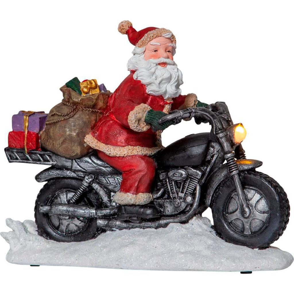 EGLO LED Dekofigur »MERRYVILLE«, 1 flammig-flammig, LED Weihnachtsdeko Motorrad m. Weihnachtsmann, batteriebetrieben