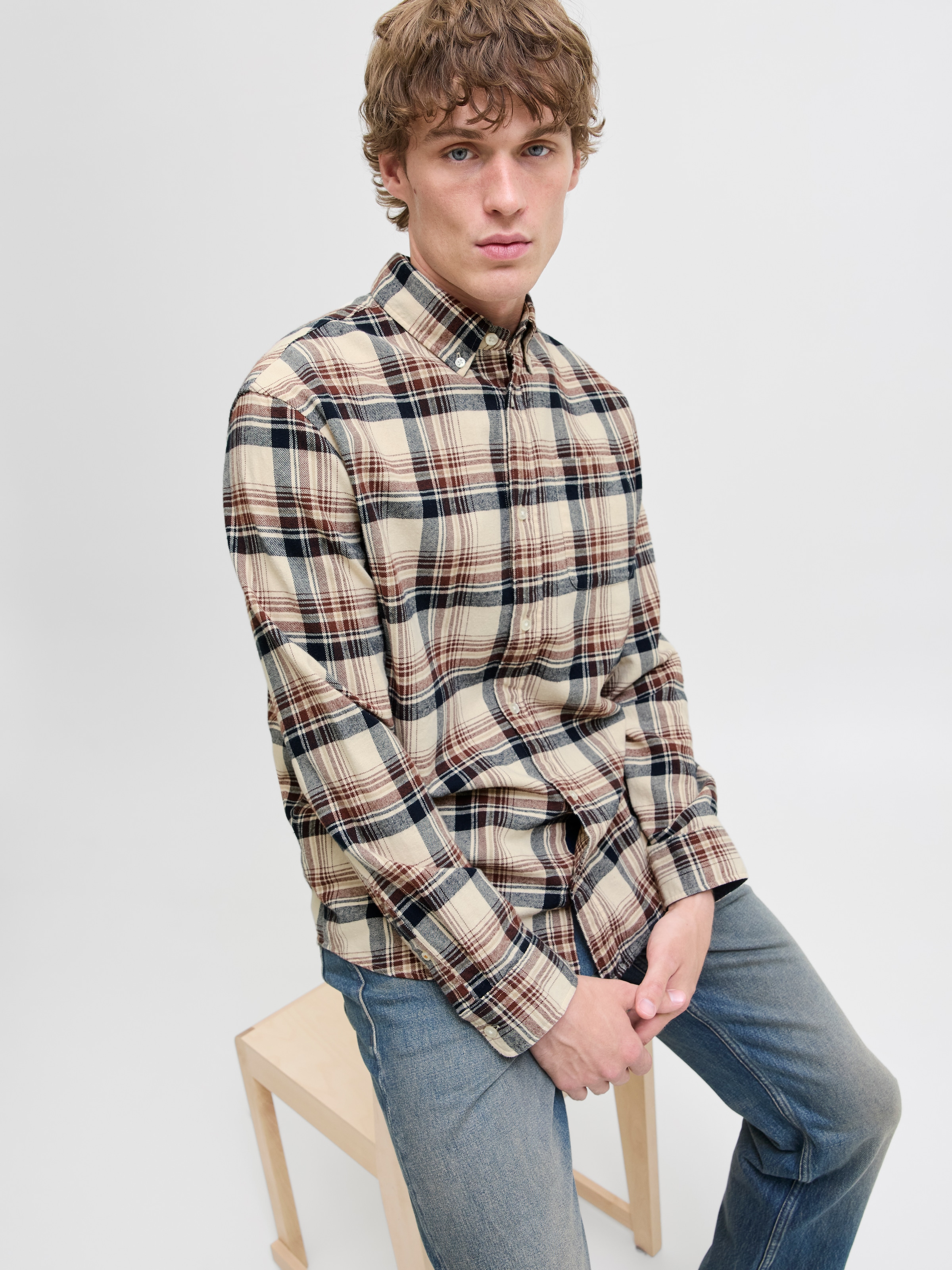 Jack & Jones Langarmhemd »JJECLASSIC FLANNEL CHECK SHIRT LS SN«
