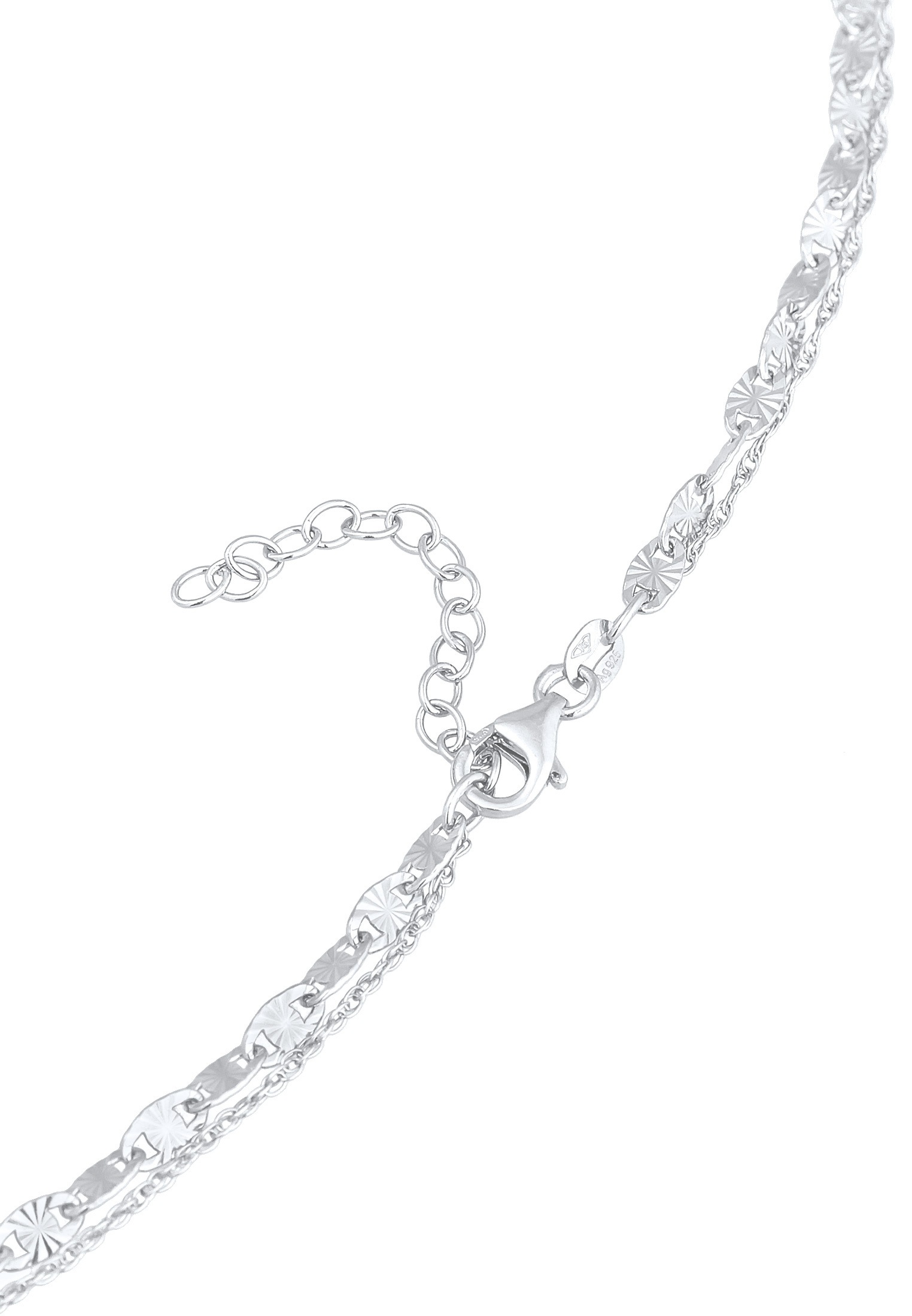Elli Silberkette »Halskette Choker Layer Vintage Plättchen Anhänger 925 Silber«