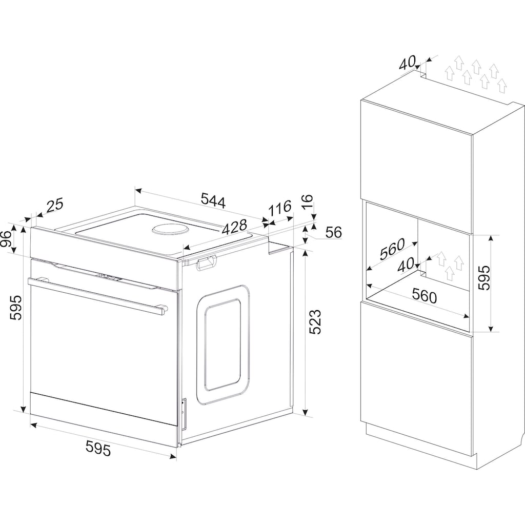 Amica Dampfbackofen »EBSX 949 610 S«, EBSX 949 610 S, mit Teleskopauszug nachrüstbar, Steam Clean