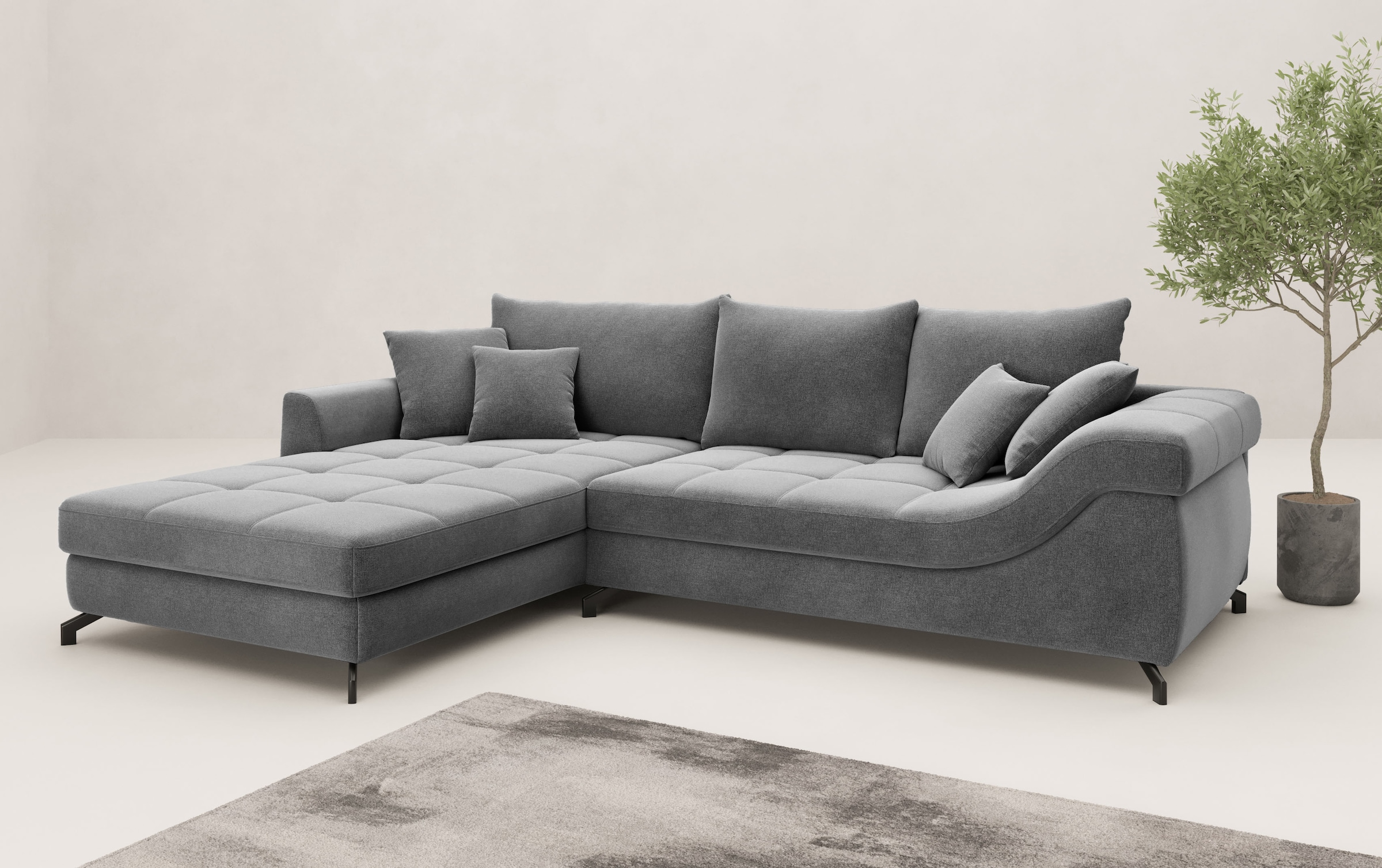 Mr. Couch Ecksofa »Taylor, L-Form, wahlweise mit Kaltschaum« mit Kaltschaum bis 140 kg pro Sitzplatz belastbar