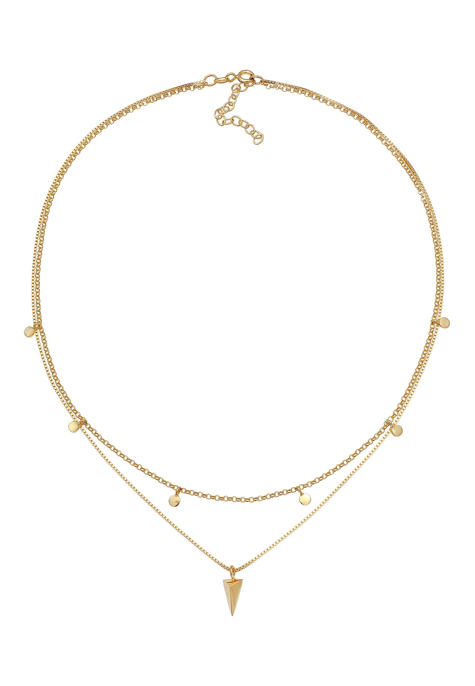 Elli Choker »Halskette Choker Layer Disc Rund Dreieck Design 925 Silber«