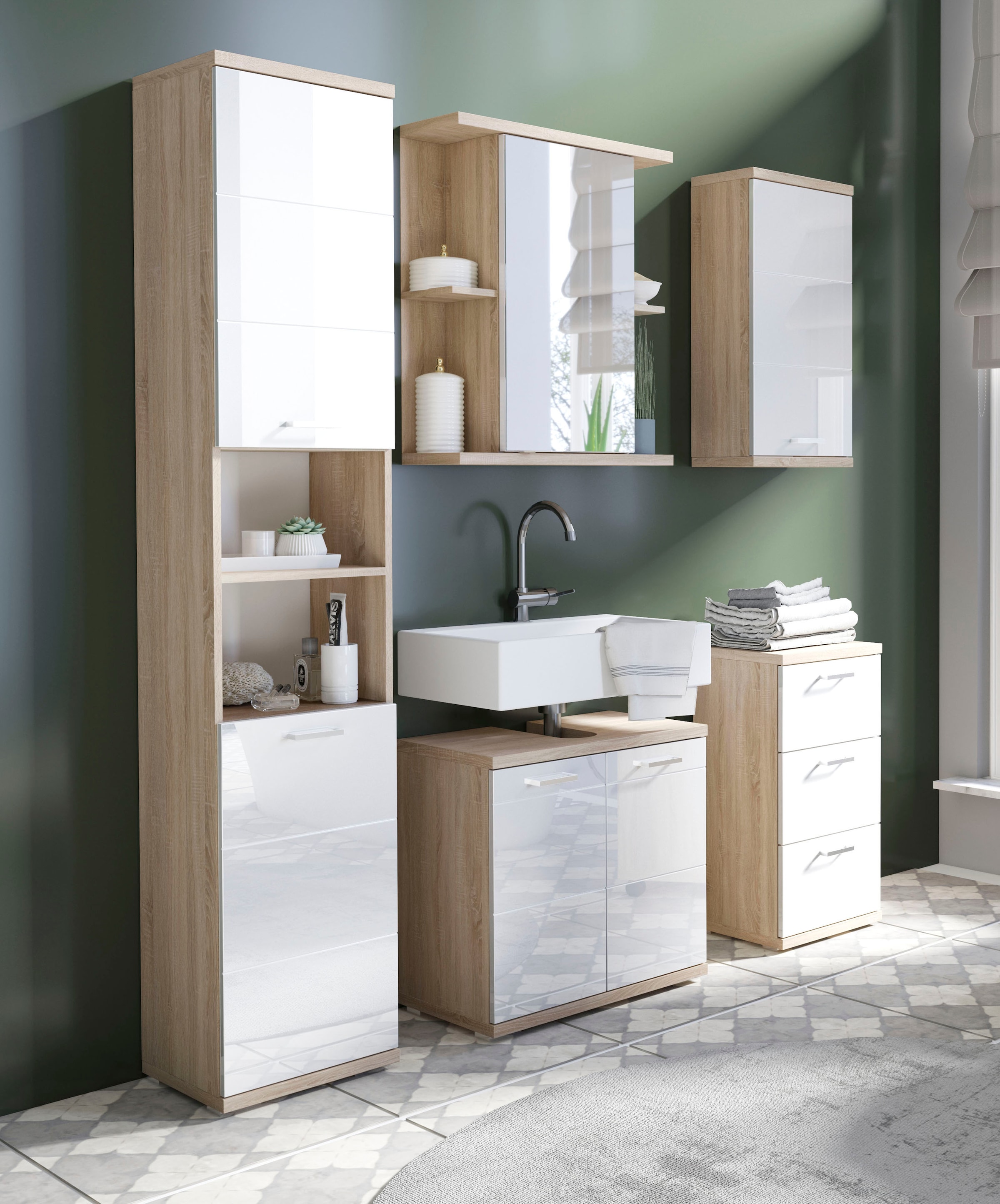 byLIVING Spiegelschrank »Nebraska« Breite 60 cm, mit großer Spiegeltür und viel Stauraum