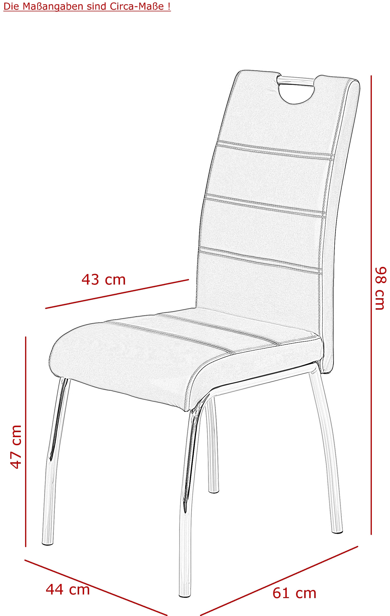 HELA Stuhl »Susi«, (Set), 4 St., Kunstleder, 2 oder 4 Stück, mit Griff