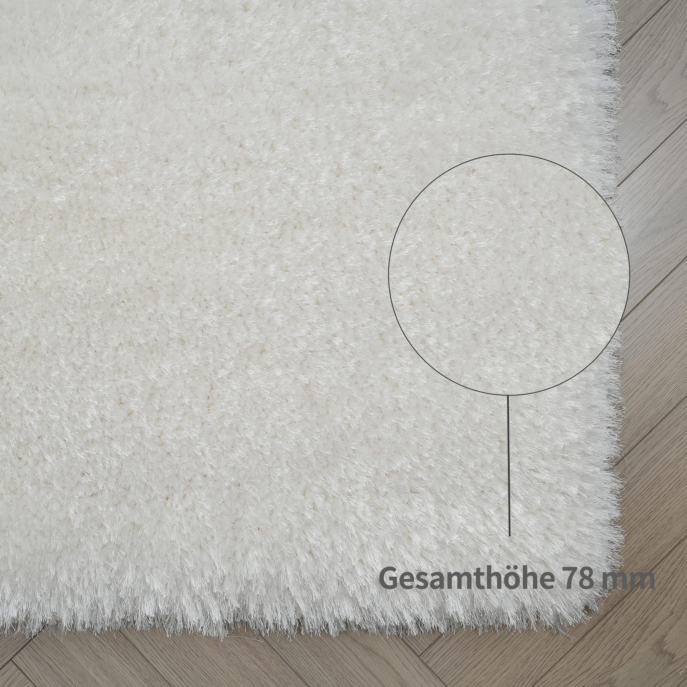 Guido Maria Kretschmer Home&Living Hochflor-Teppich »Micro exclusiv Teppich, sehr hoher Flor, weich durch Mikrofaser«, rechteckig, 78 mm Höhe, sehr weich, flauschig, uni, Wohnzimmer, Schlafzimmer, Kinderzimmer