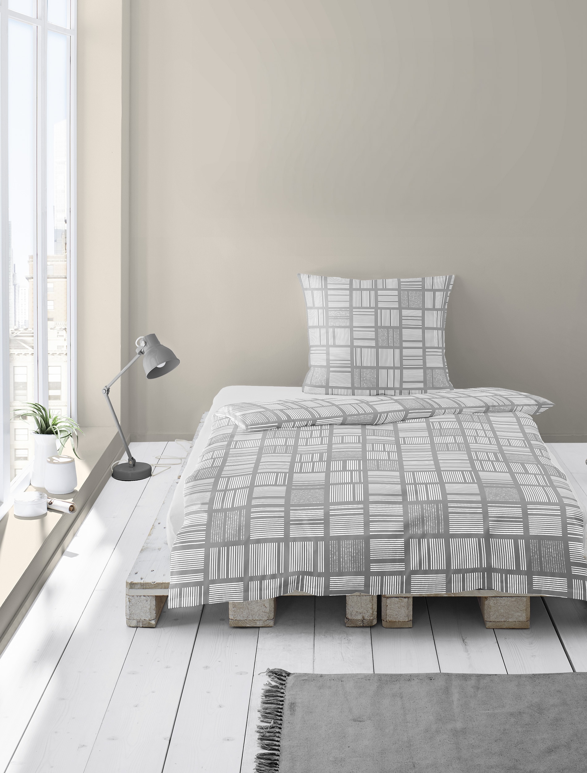 BIERBAUM Bettwäsche »3063« 2 Stk. Mako-Satin, 100 % Baumwolle, pflegeleicht